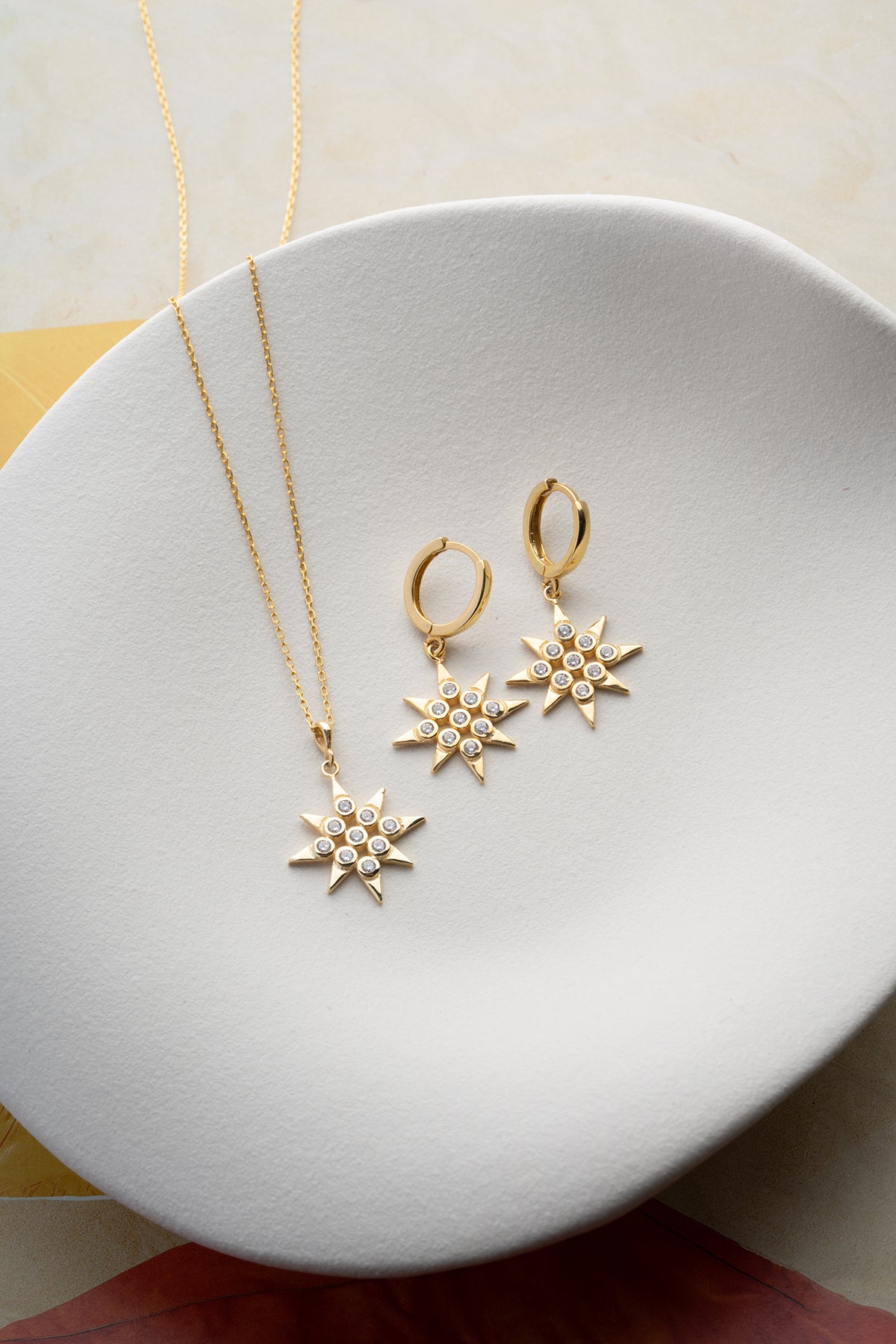 Pave Crystal North Star Jewelry Set