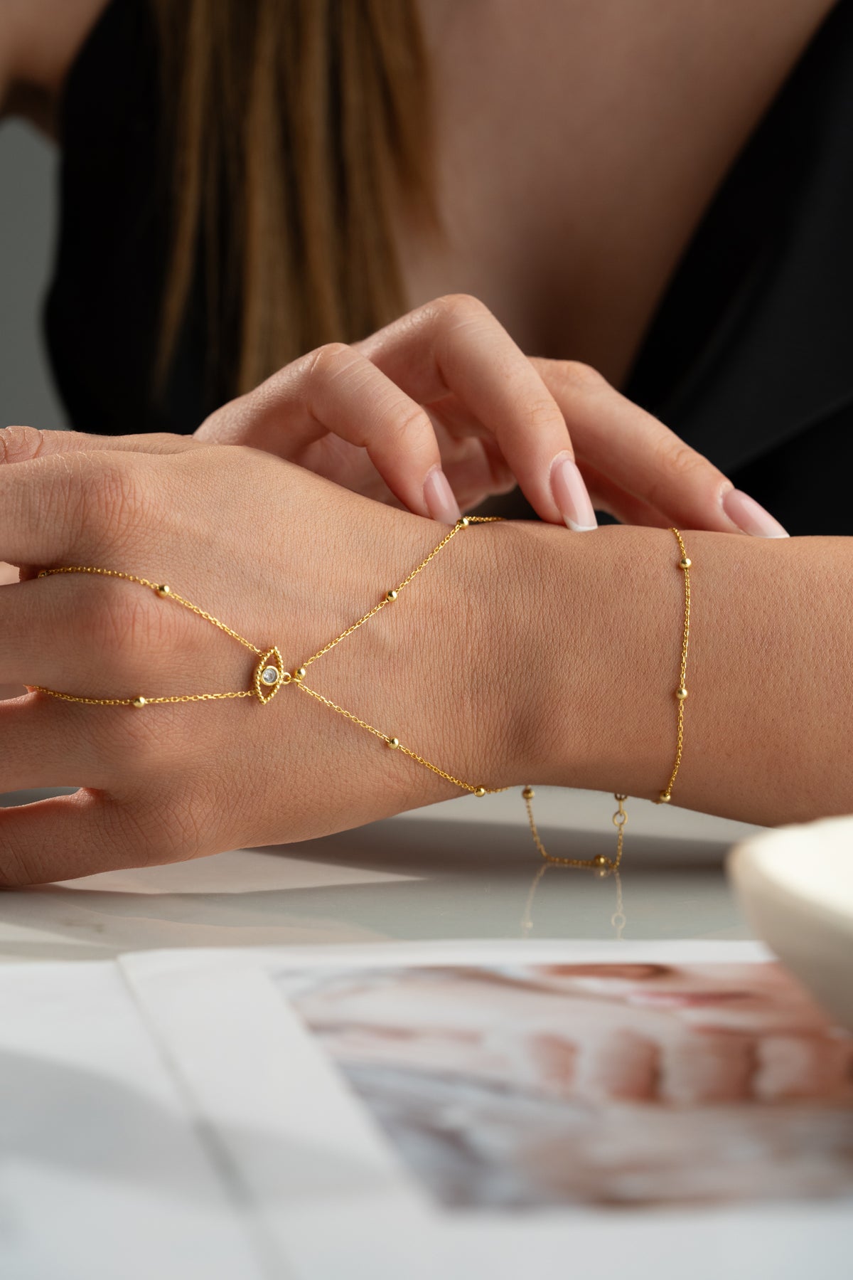 Evil Eye Hand Chain Bracelet