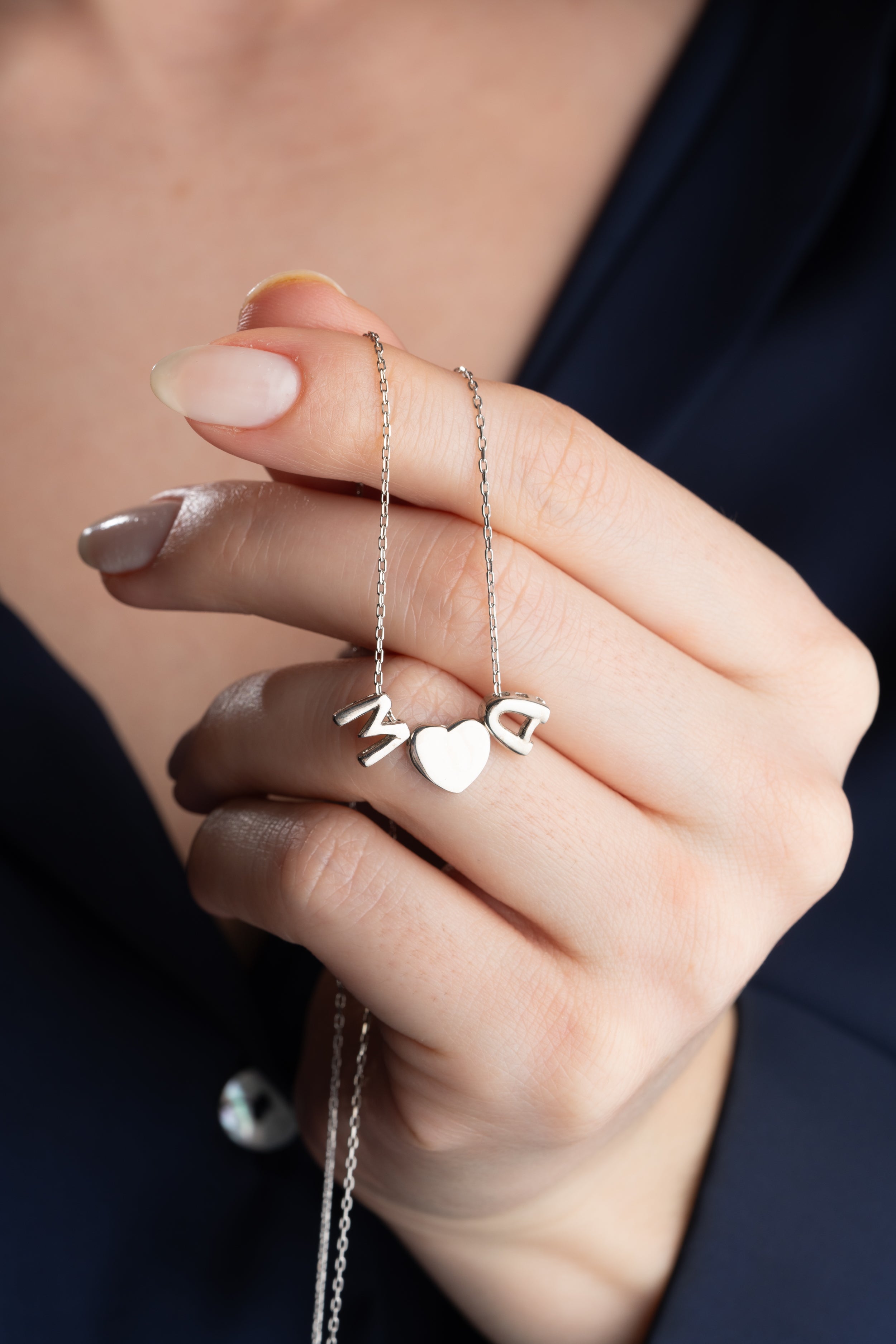 Custom Couple's Initials Heart Necklace