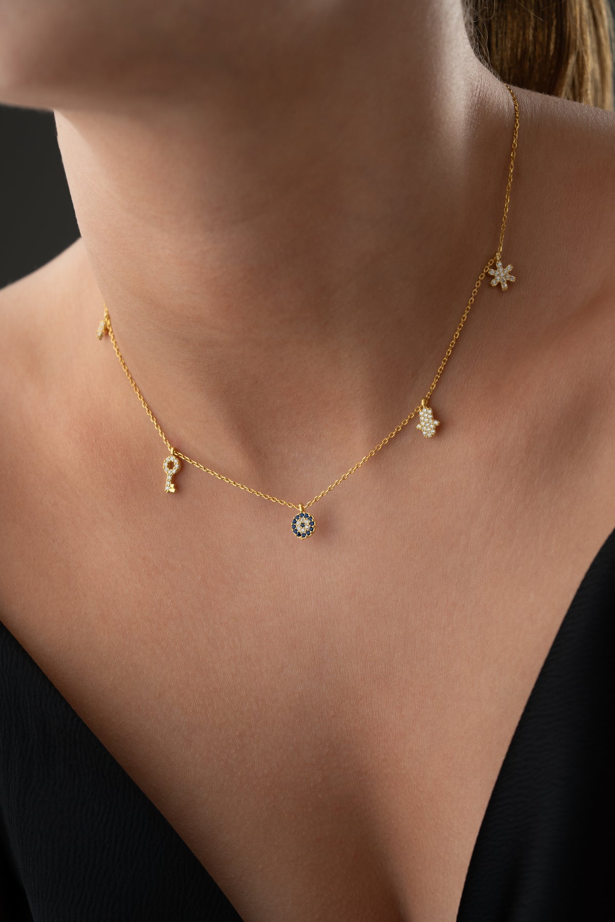 Gold Lucky Charms Station Necklace