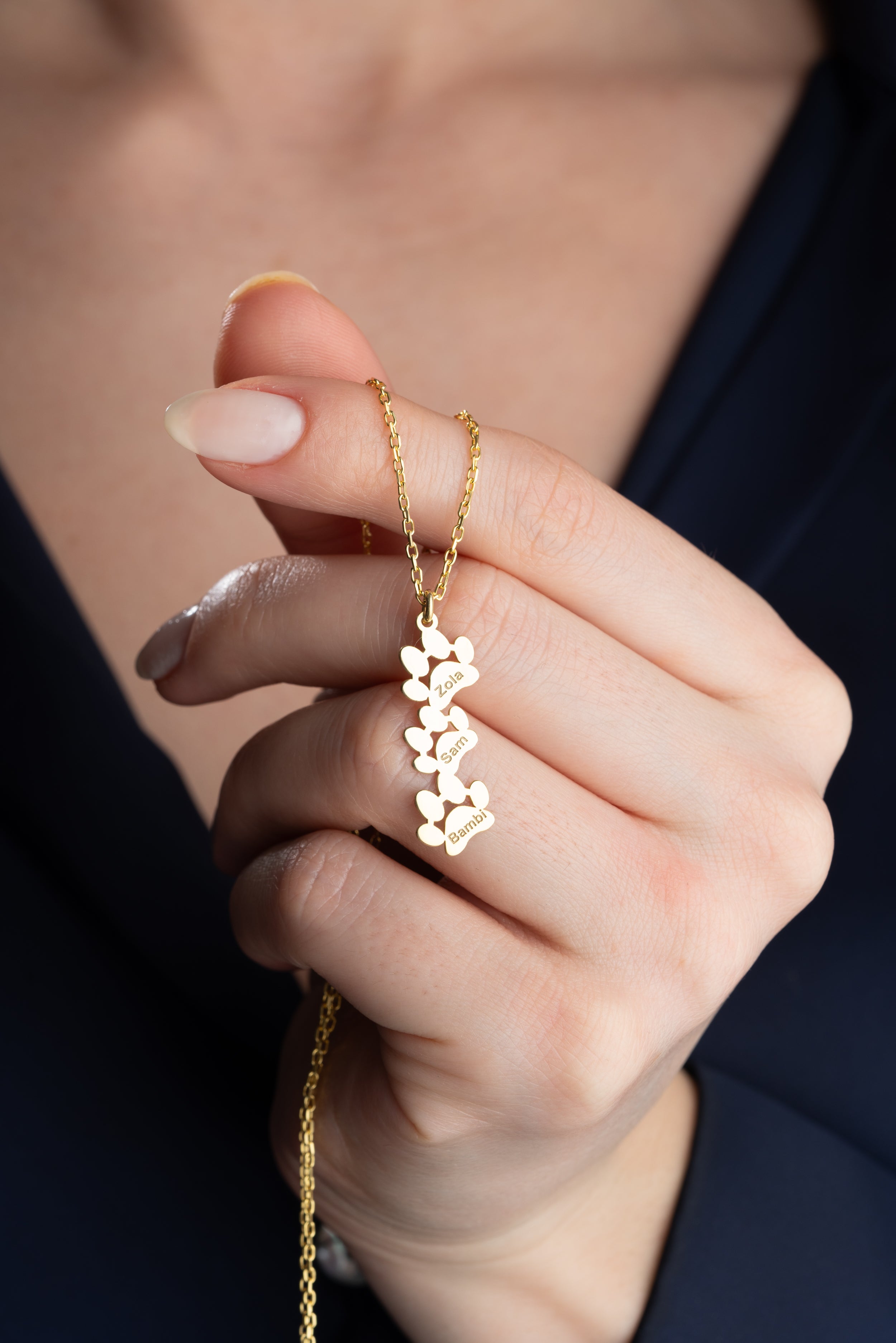 Custom Multi Pet Paw Necklace