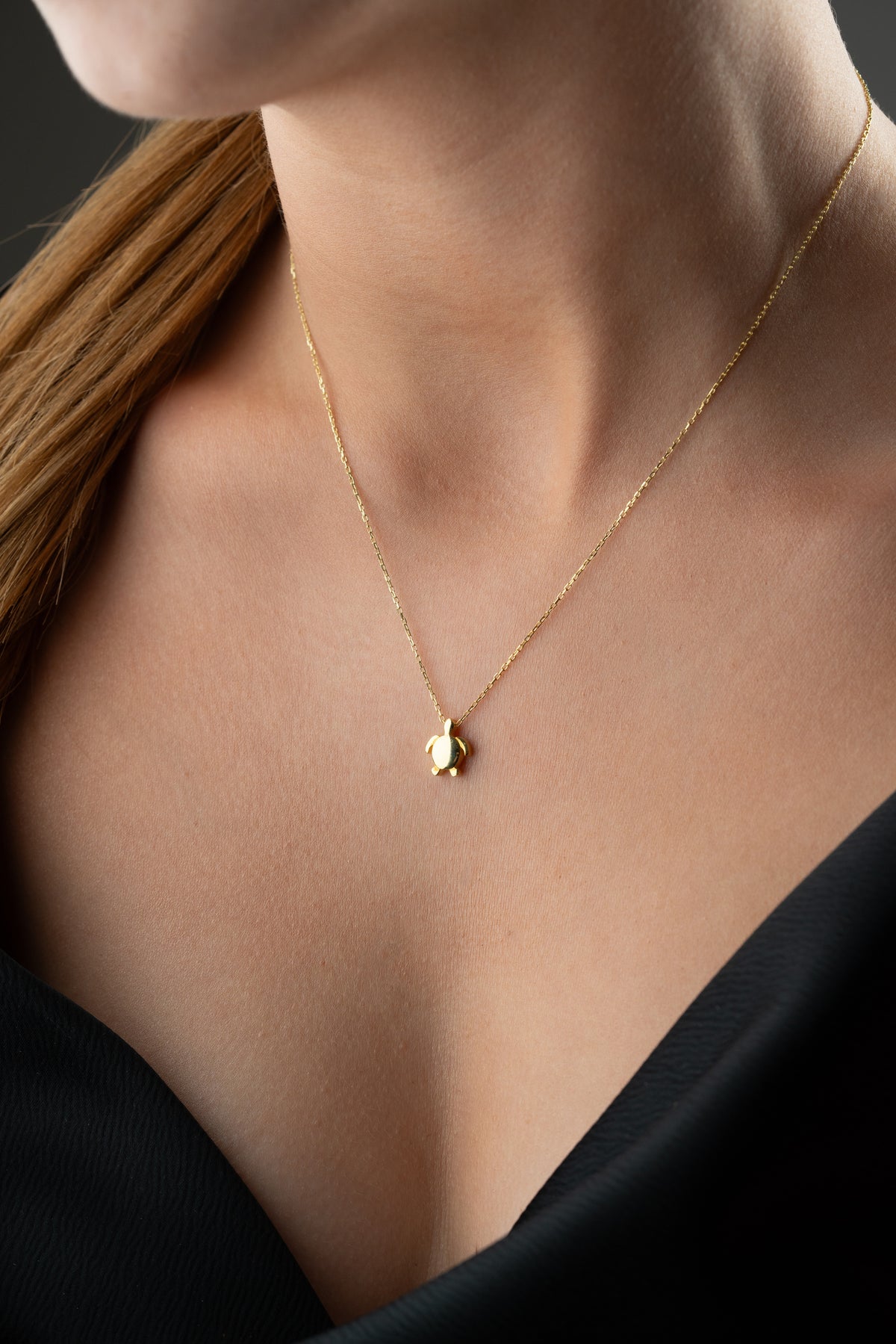Tiny Gold Turtle Pendant Necklace