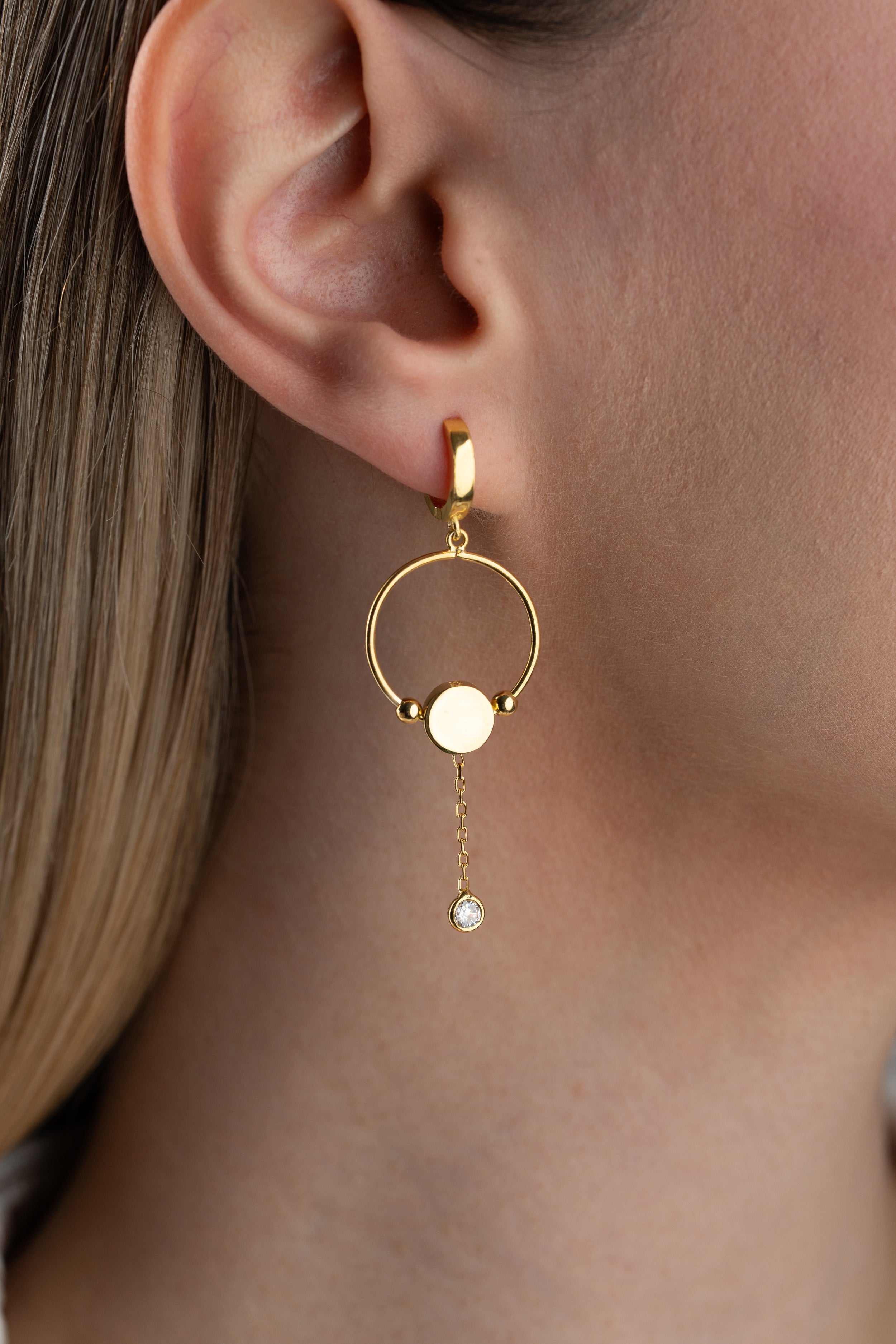 Custom Initial Disc Hoop Earrings