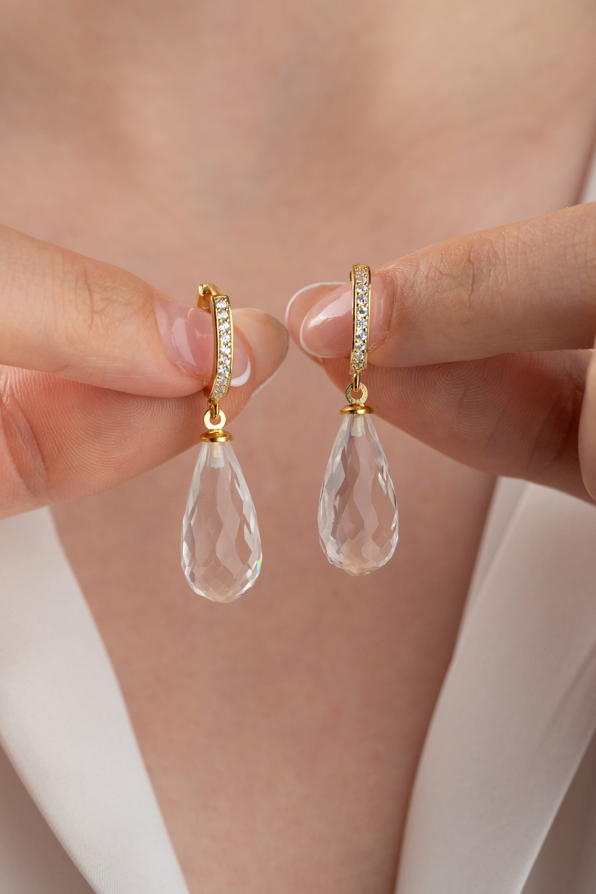 Crystal Briolette Drop Earrings