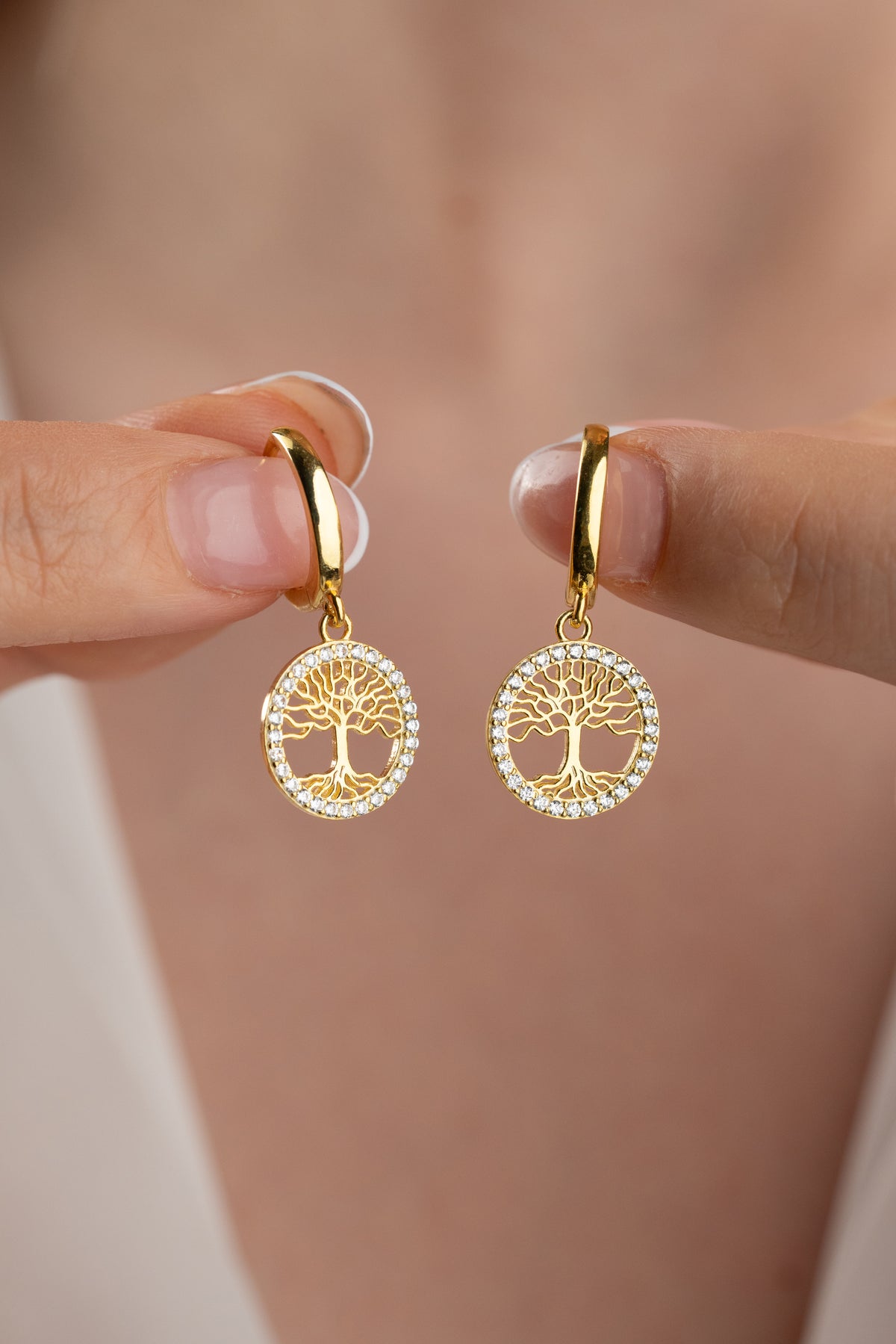 Tree of Life Hoop Earrings