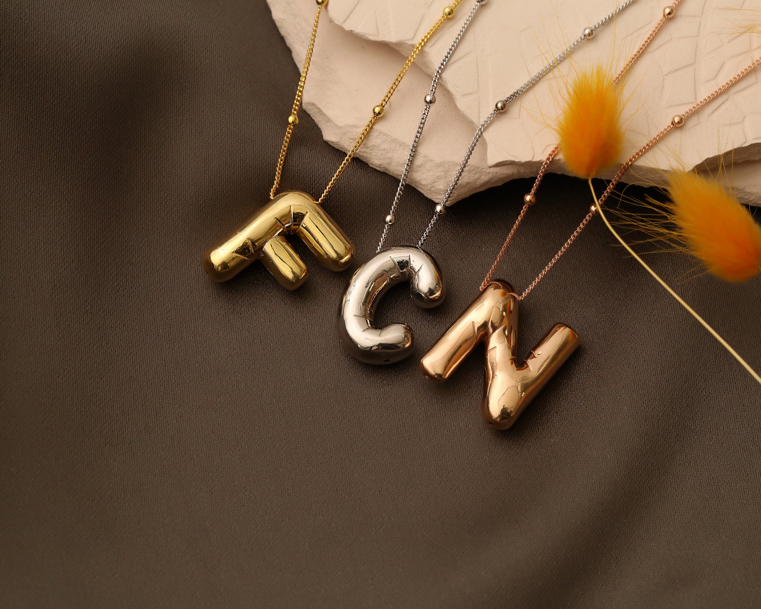 Large Balloon Initial Necklace