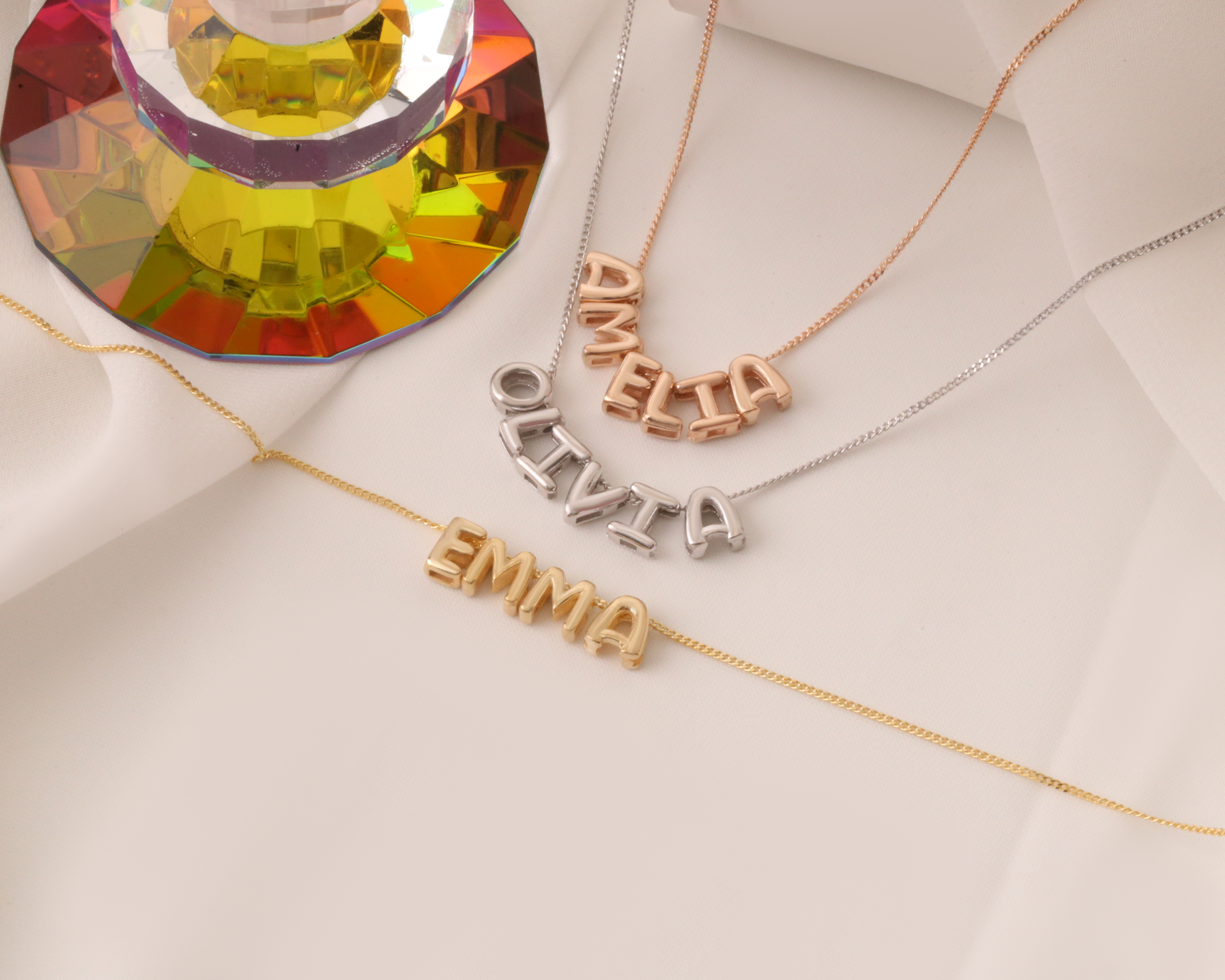 Custom Balloon Letter Name Necklace