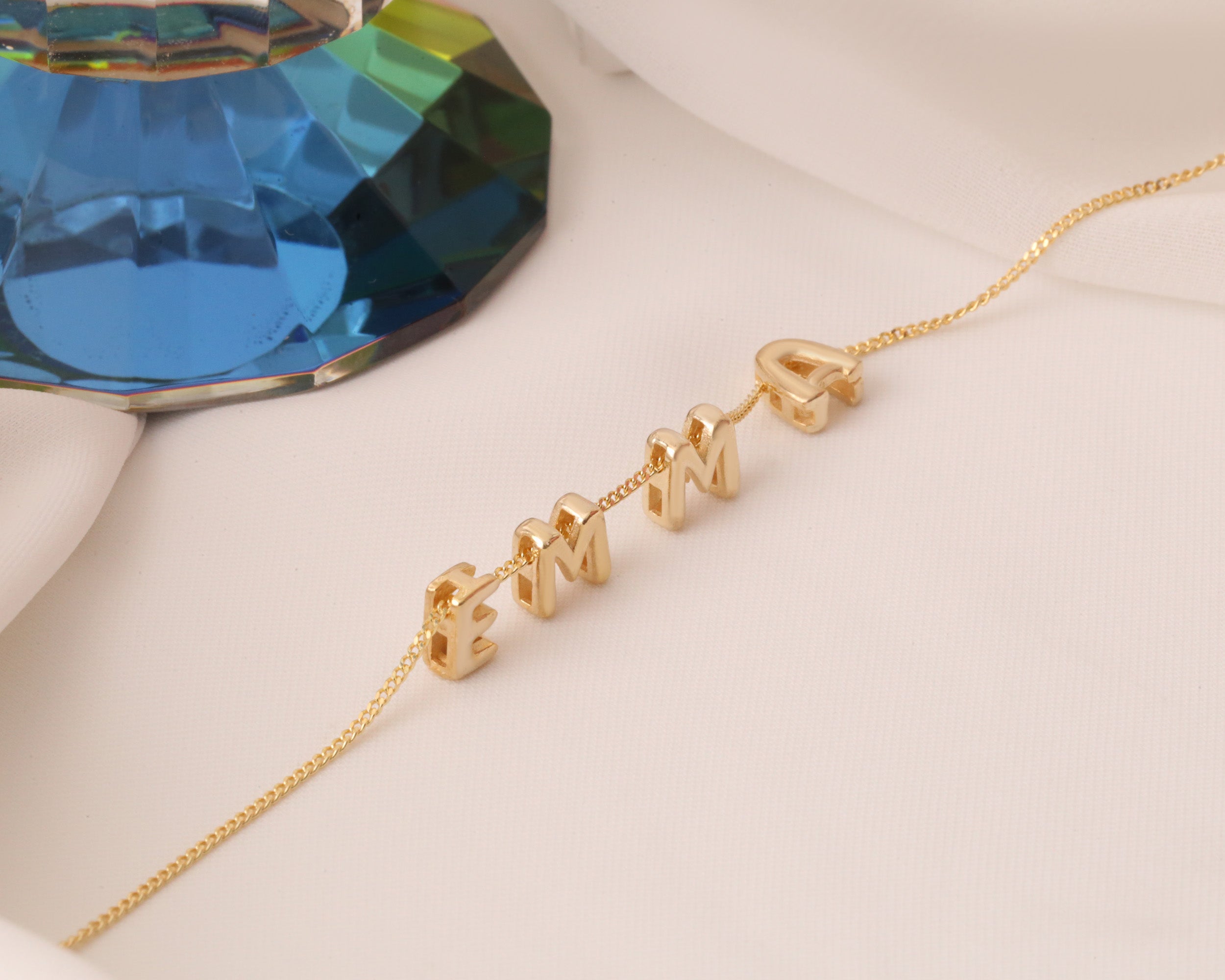 Custom Balloon Letter Name Necklace