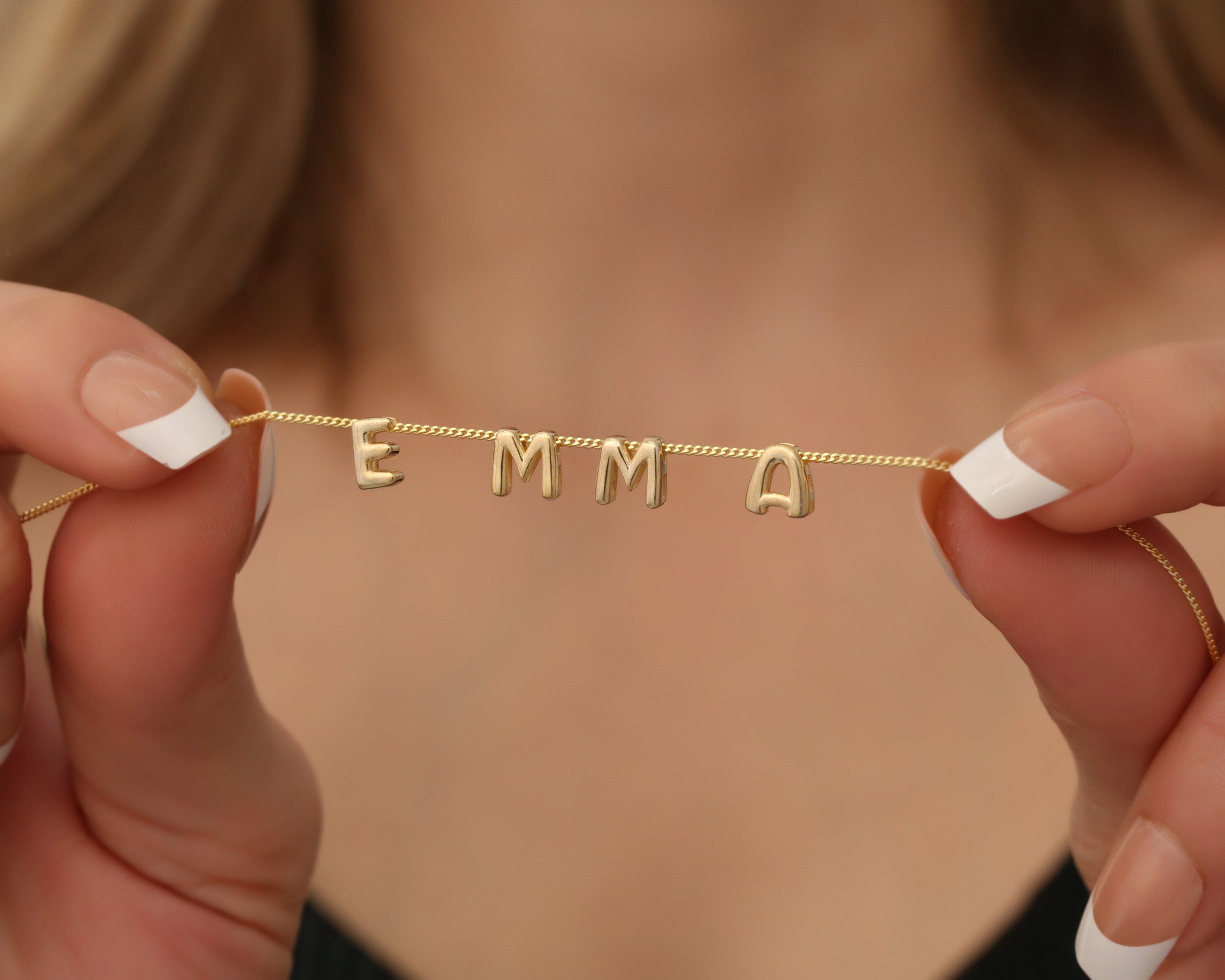 Custom Balloon Letter Name Necklace