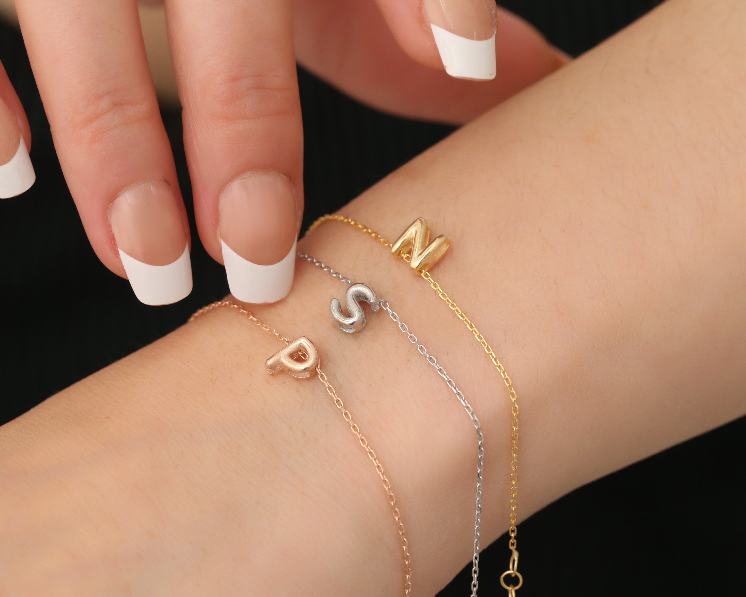 Balloon Initial Charm Bracelet