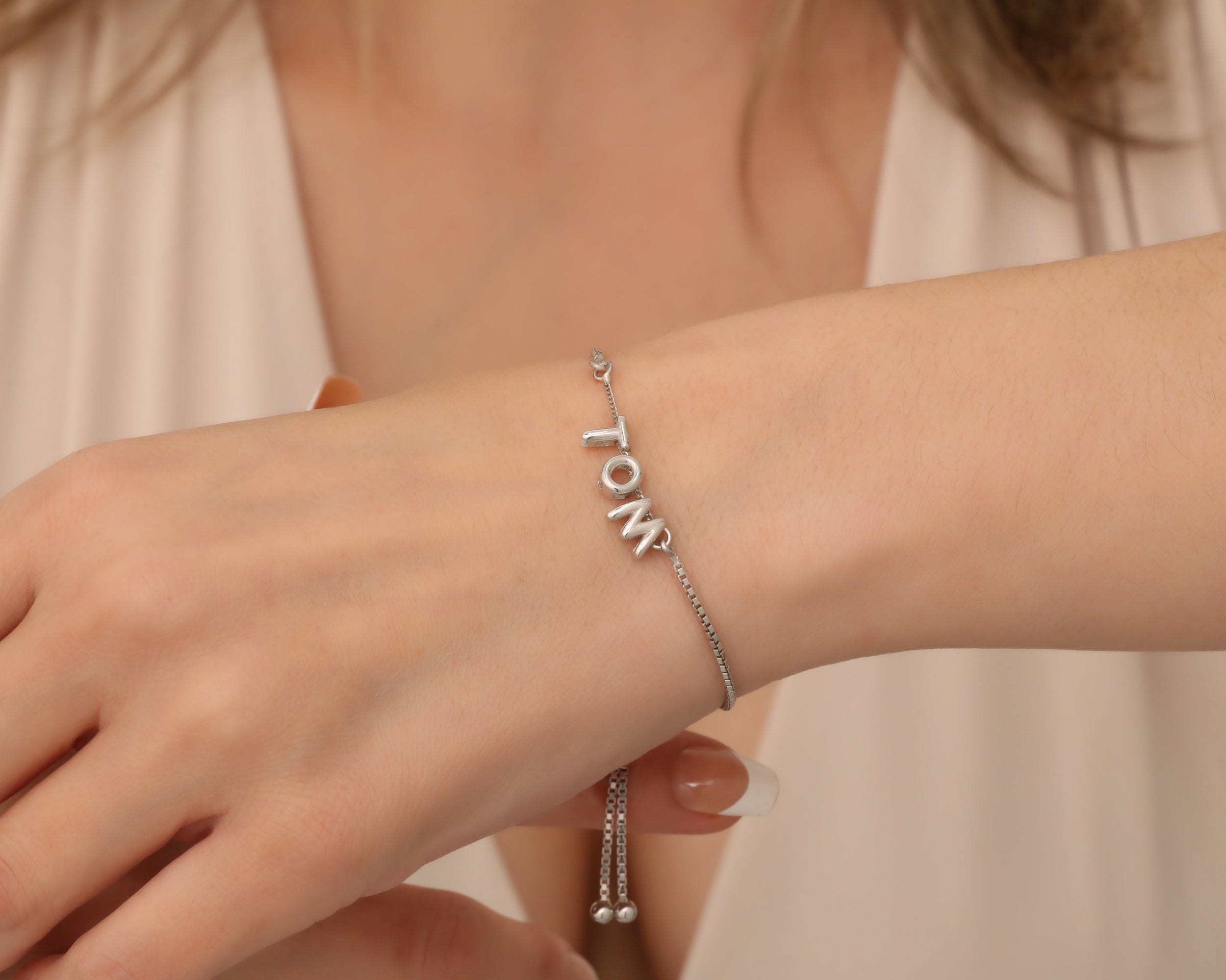 Custom Bubble Letter Name Bracelet