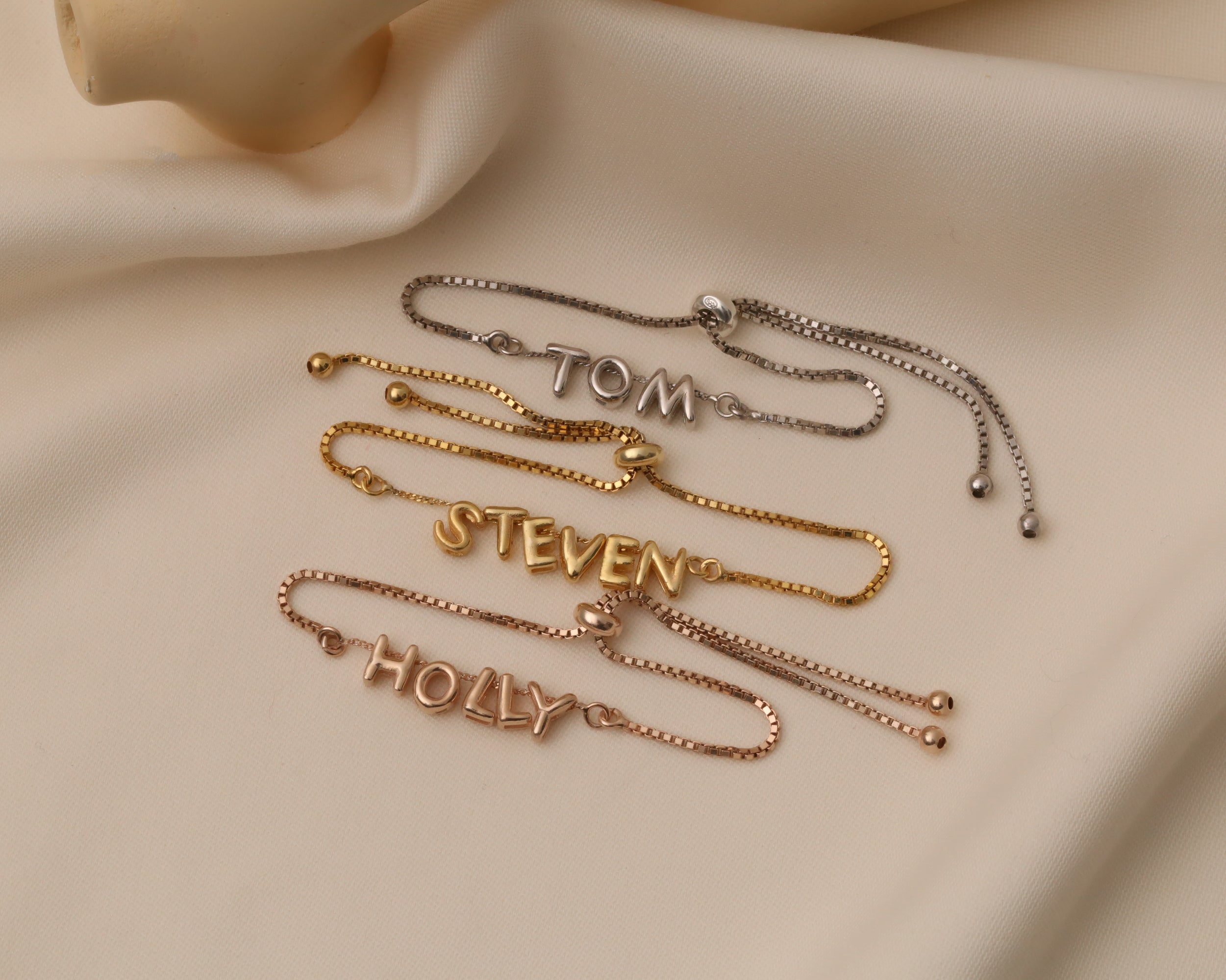 Custom Bubble Letter Name Bracelet