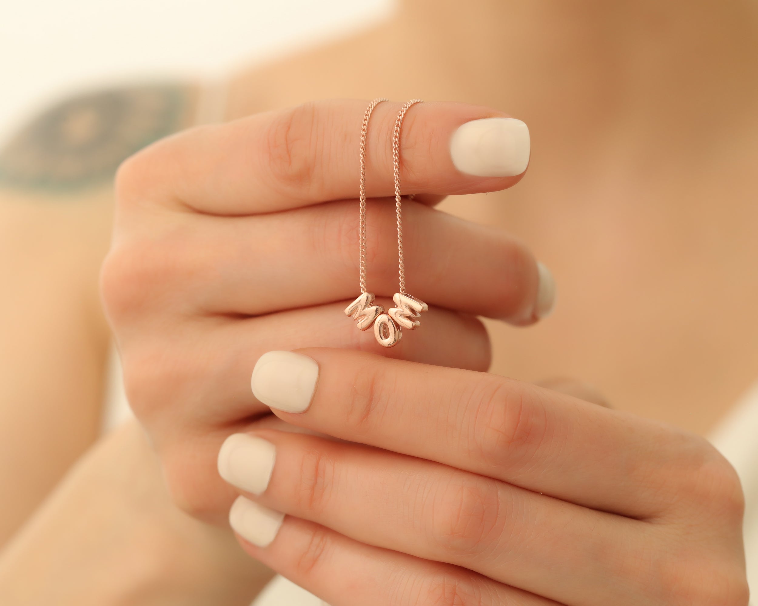 Bubble Mom Word Necklace