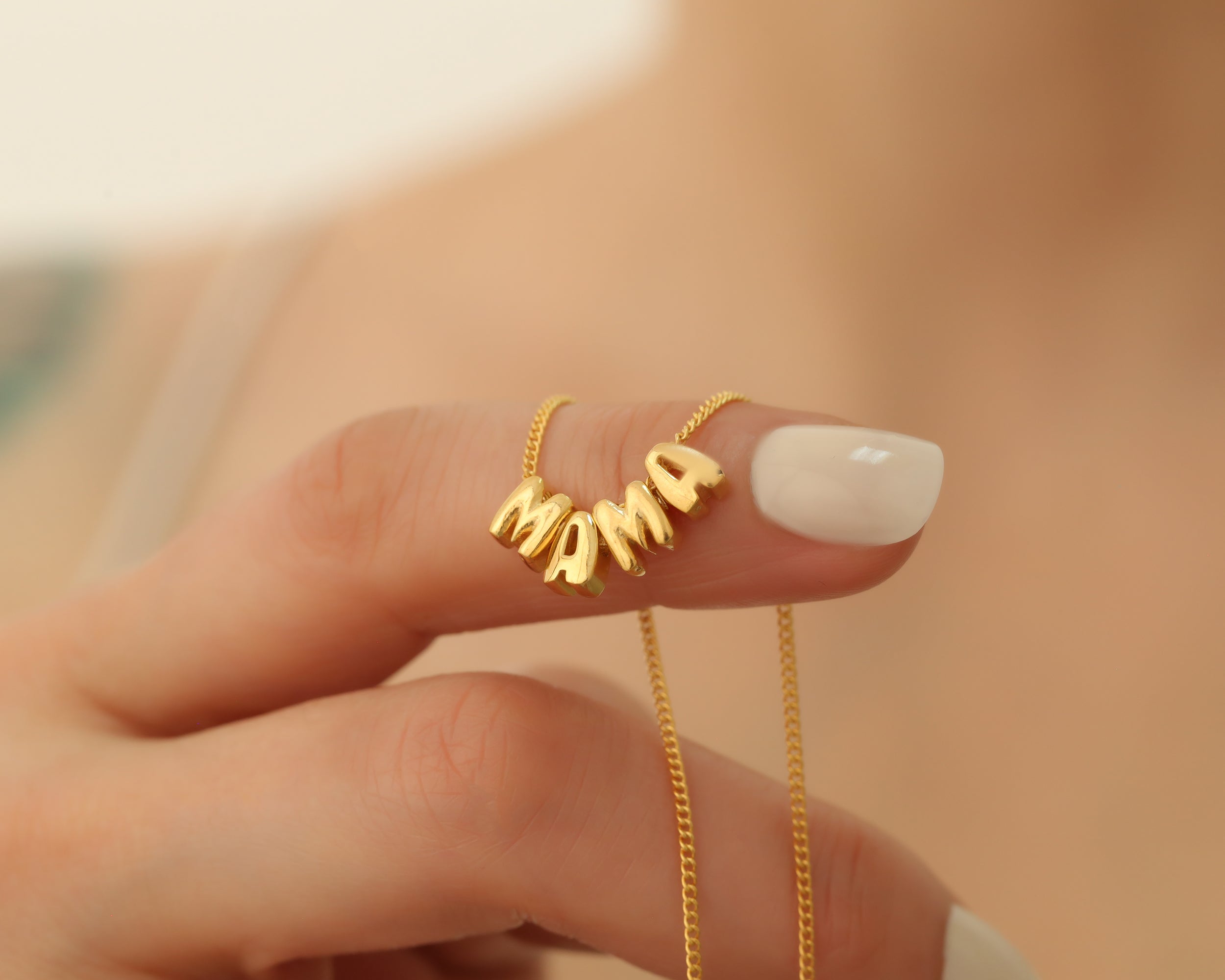 Bubble Mom Word Necklace