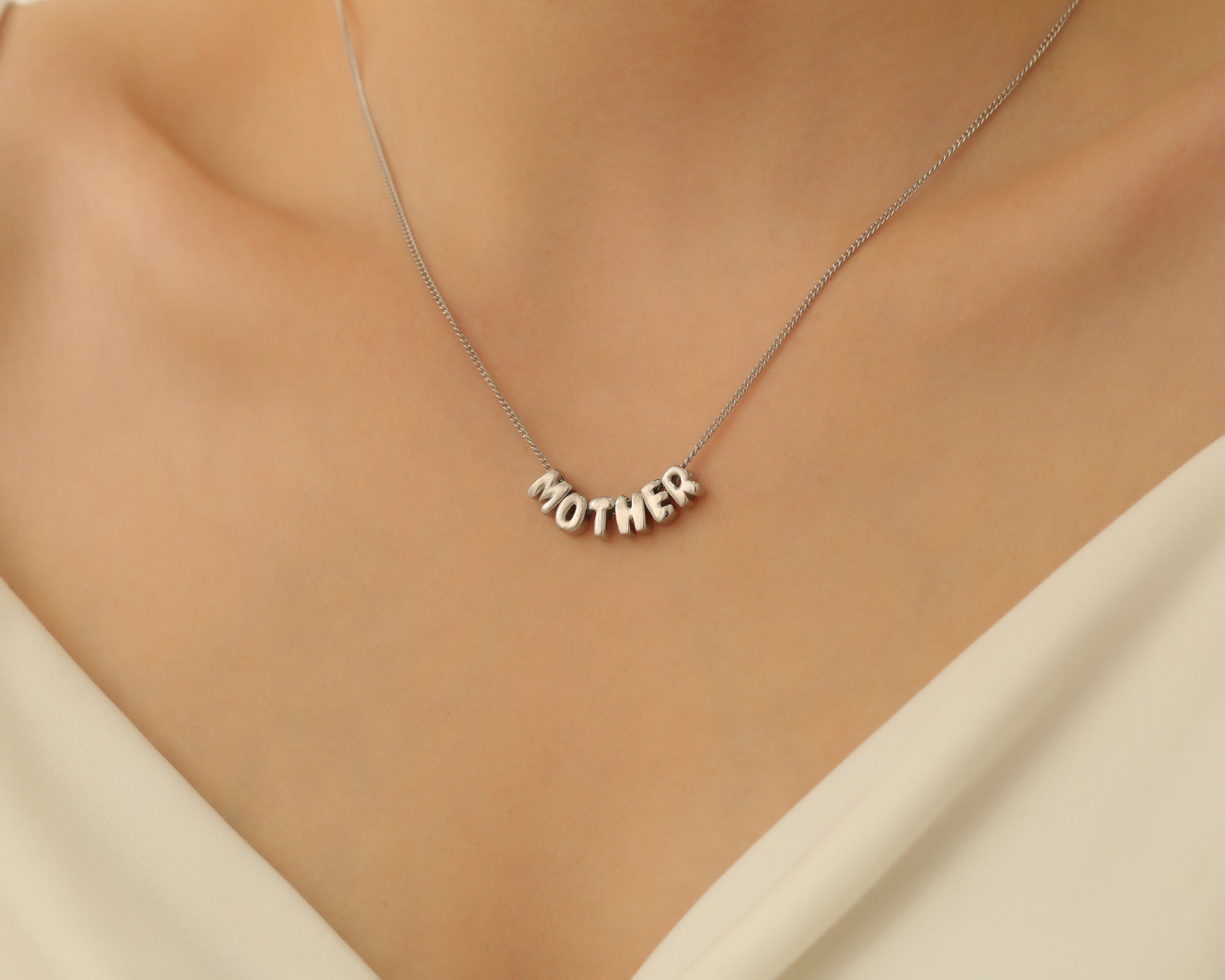 Bubble Mom Word Necklace