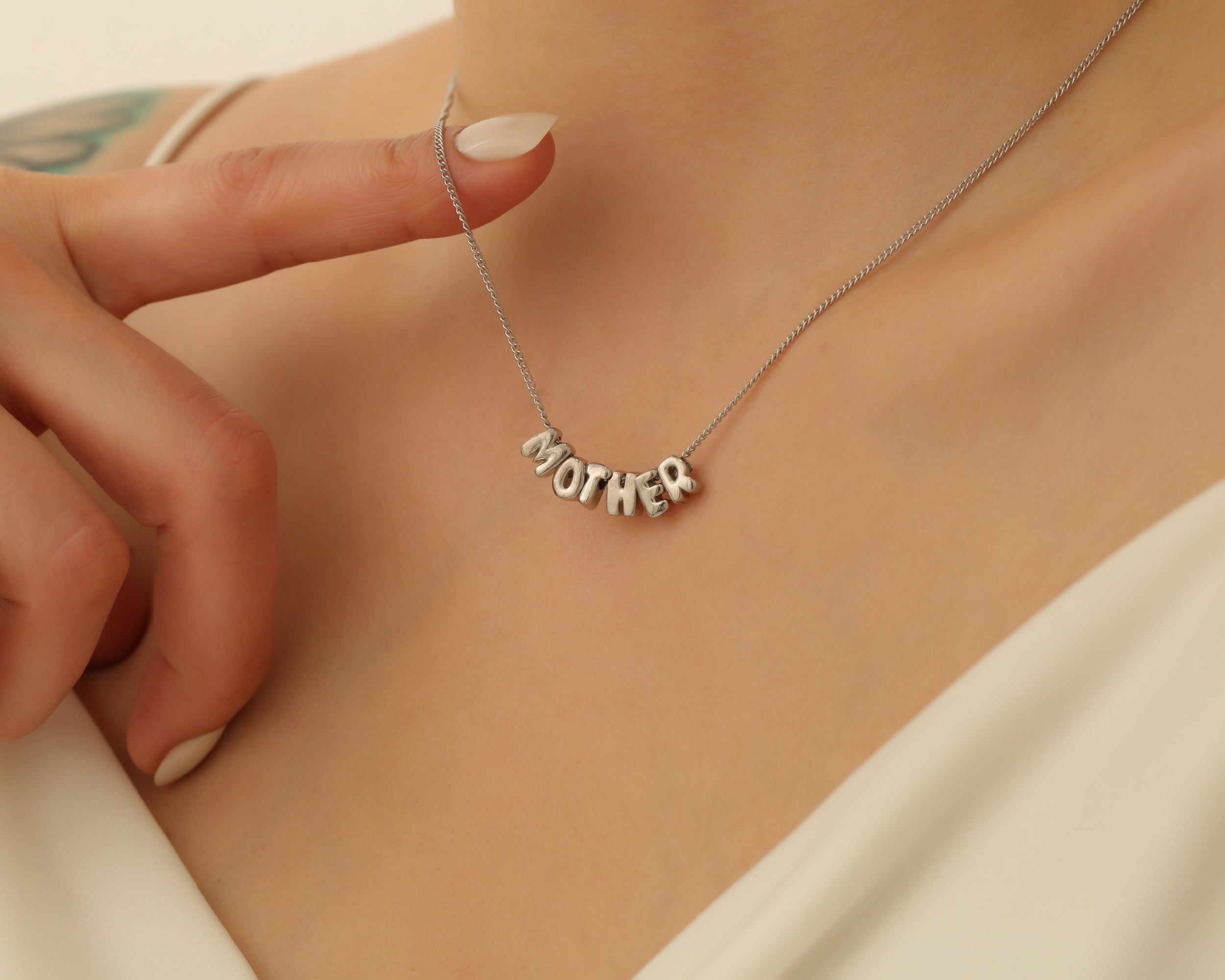 Bubble Mom Word Necklace
