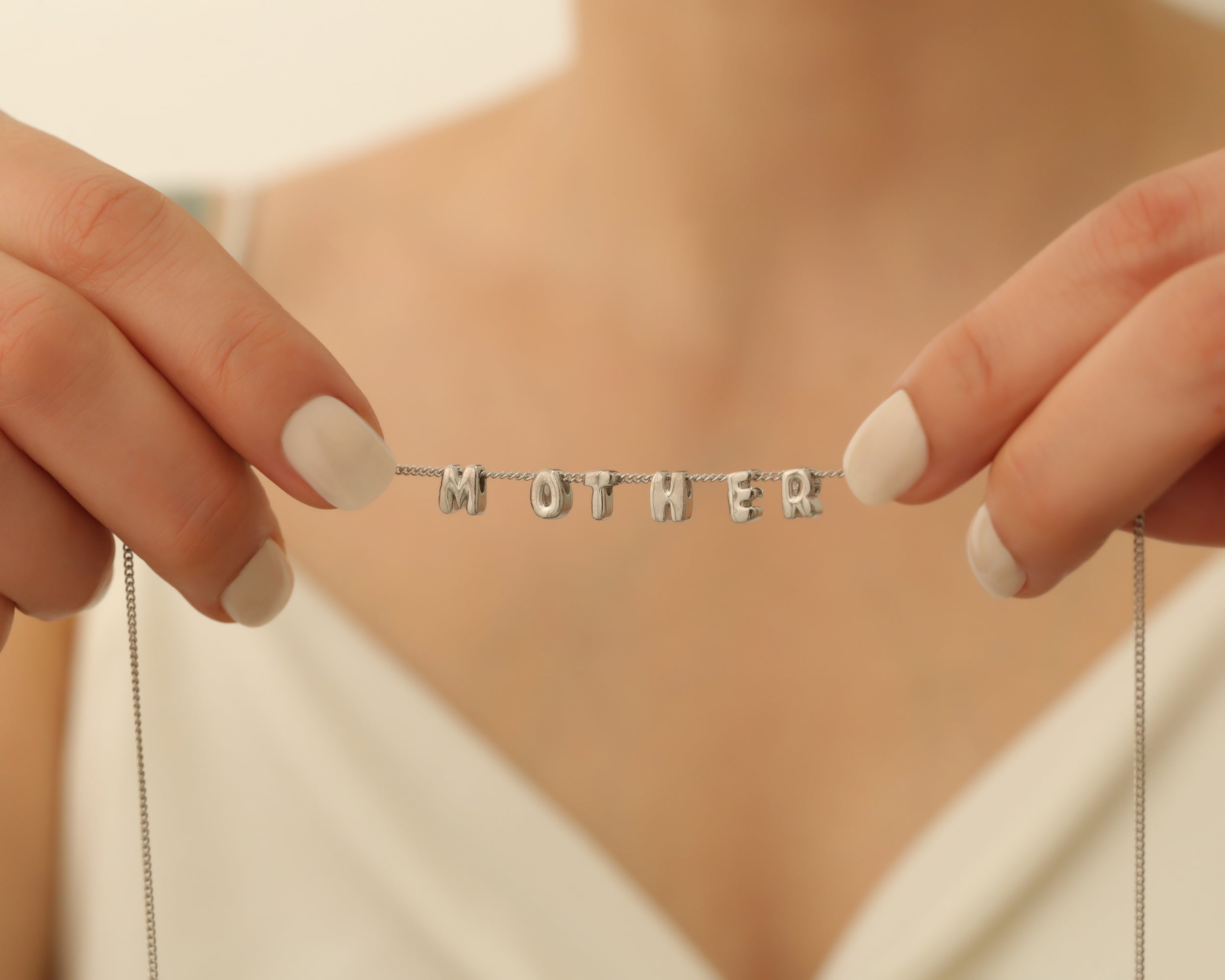 Bubble Mom Word Necklace