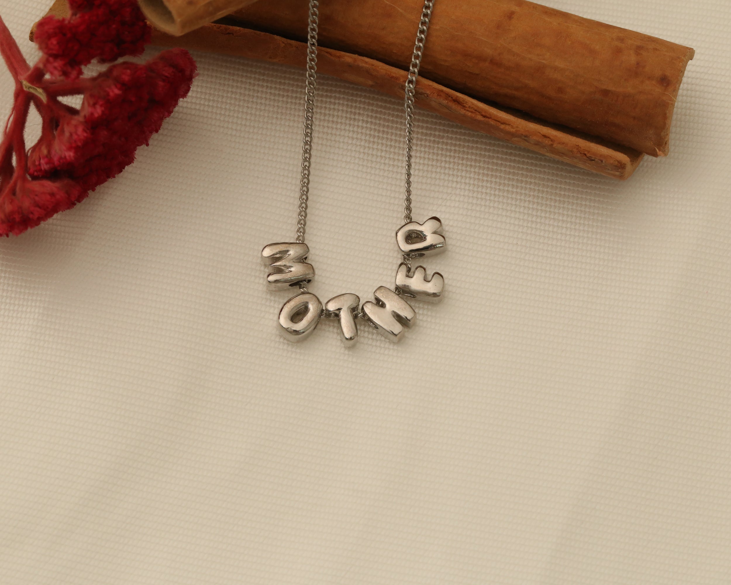 Bubble Mom Word Necklace