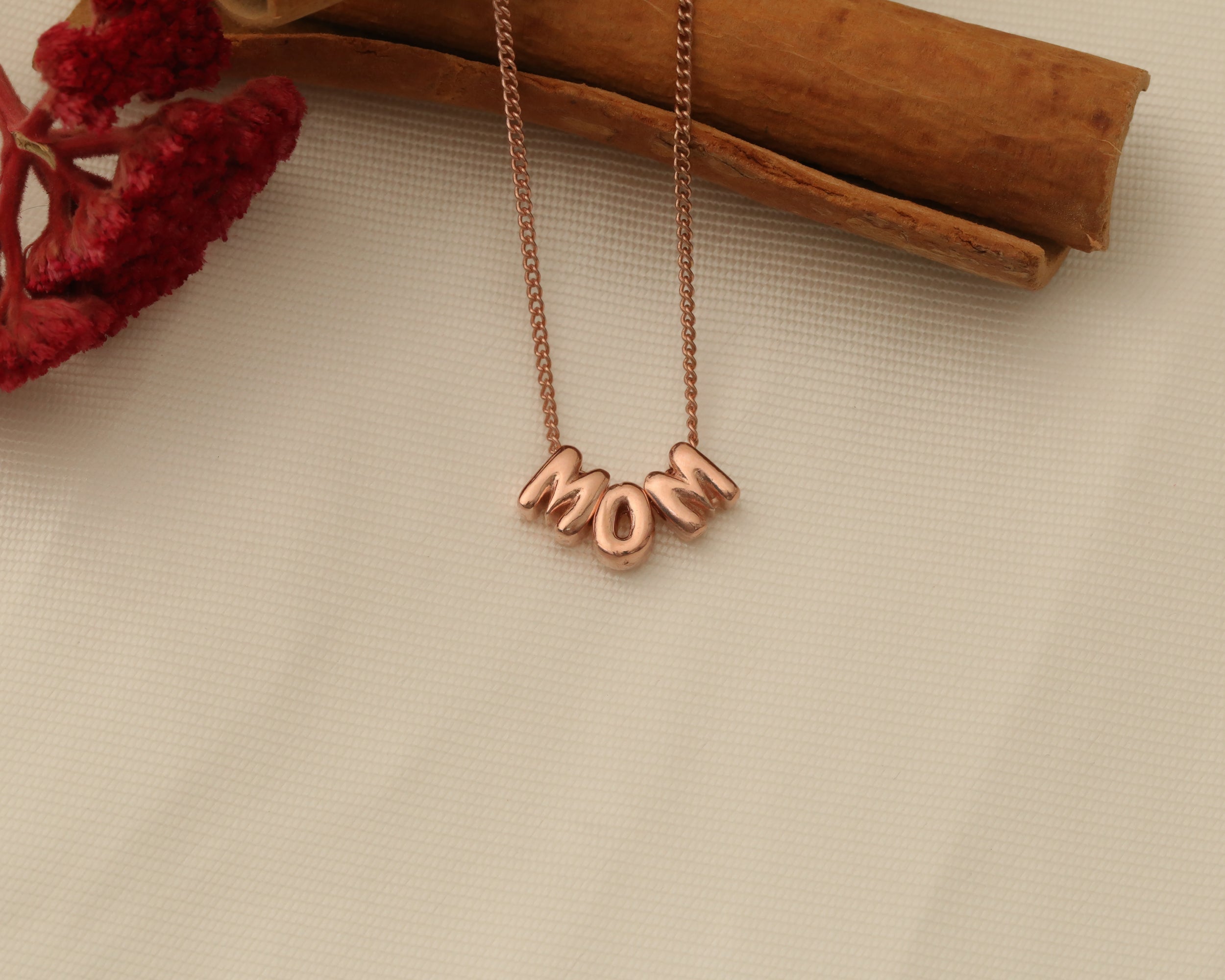 Bubble Mom Word Necklace