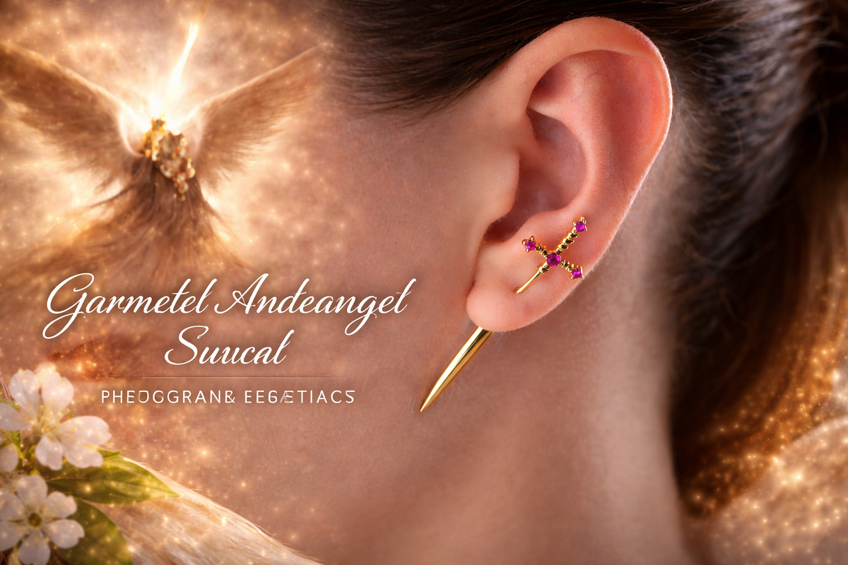 Sword Cross Drop Stud Earrings Gold