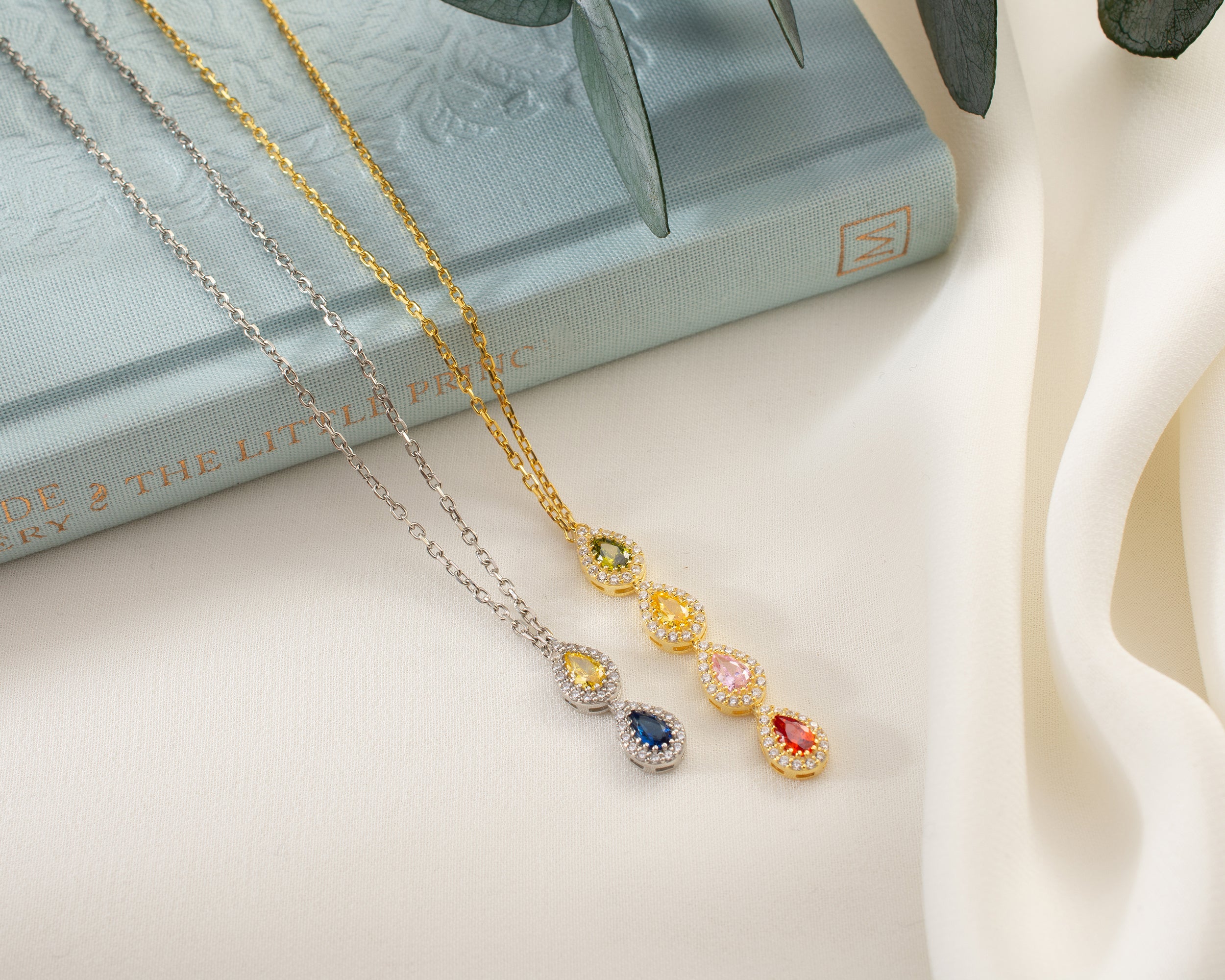 Vertical Family Birthstone Necklace