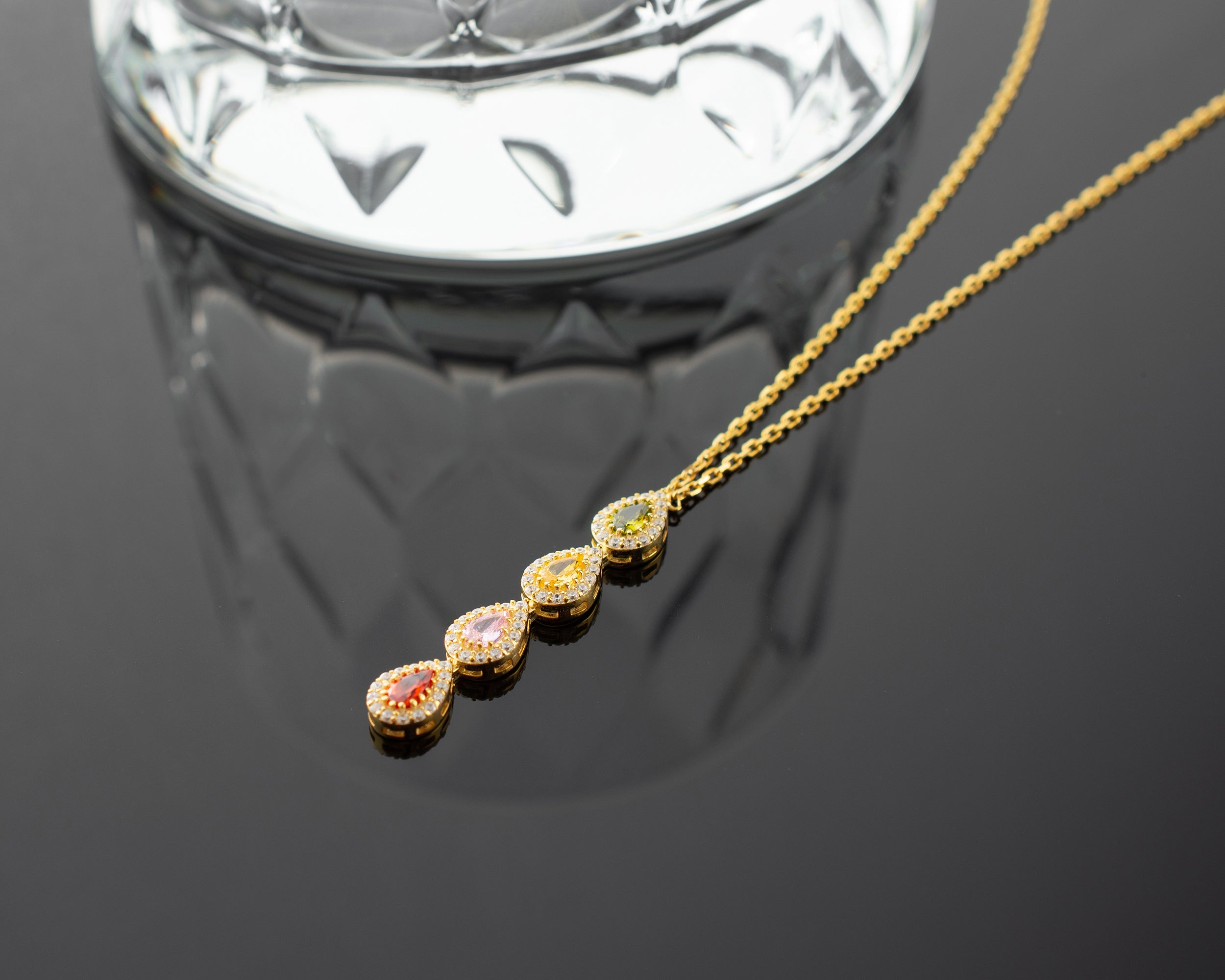 Vertical Family Birthstone Necklace