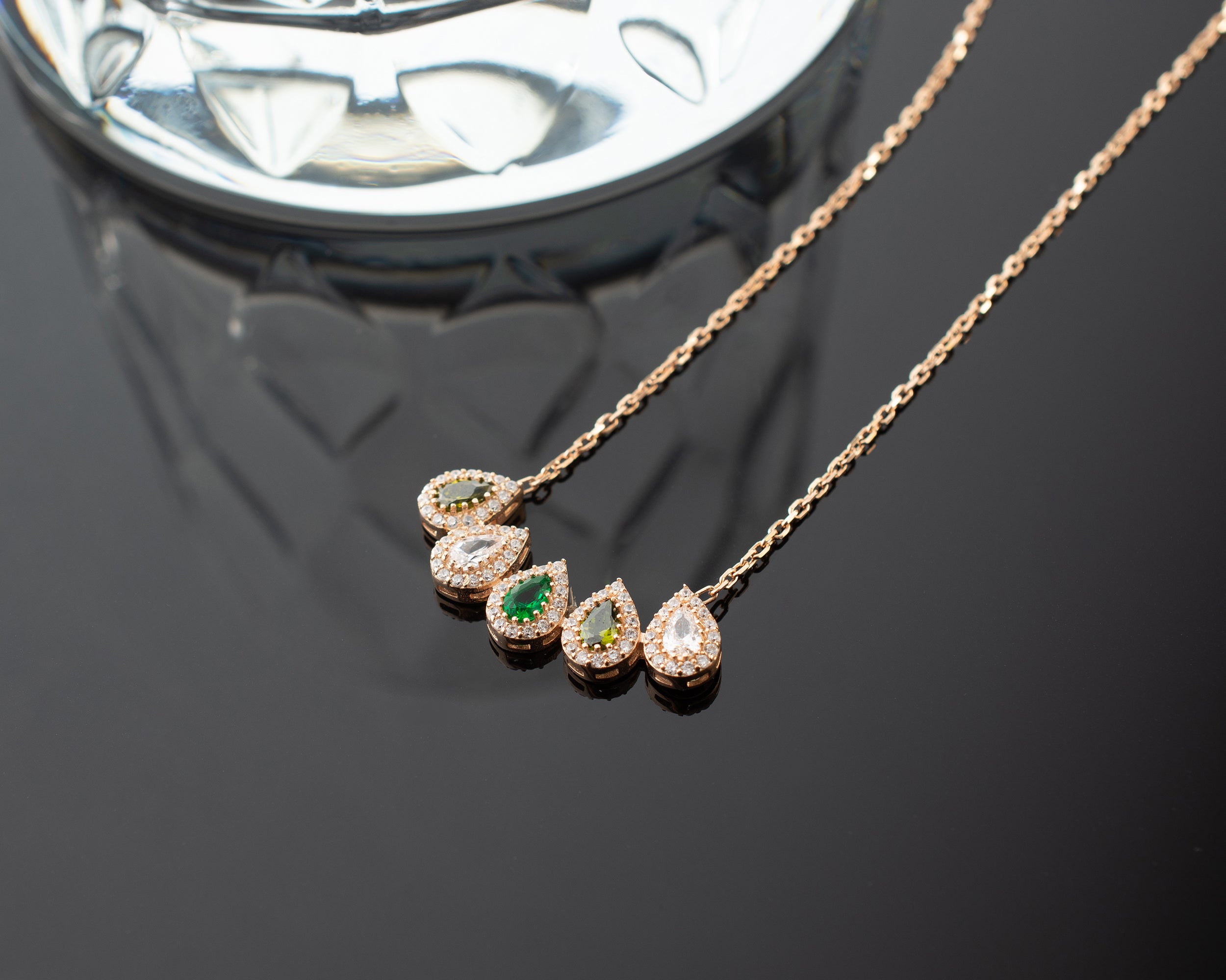 Family Birthstone Curved Bar Necklace