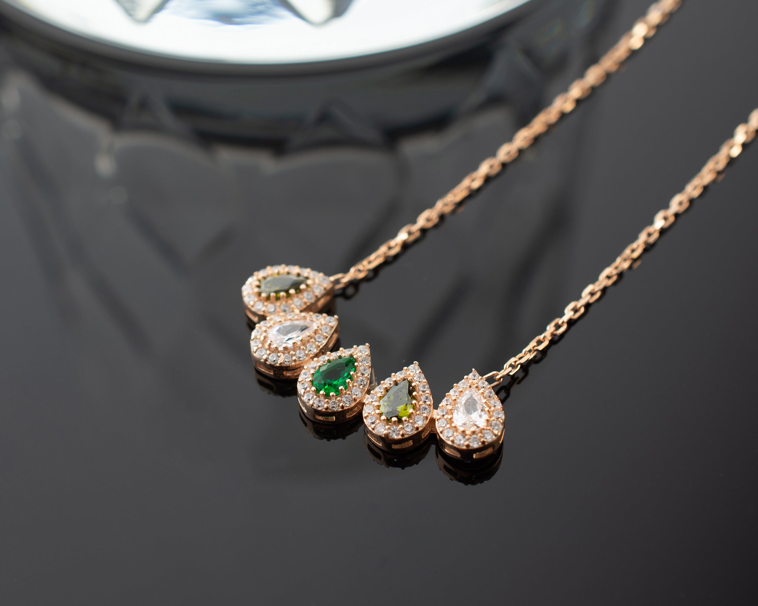 Family Birthstone Curved Bar Necklace