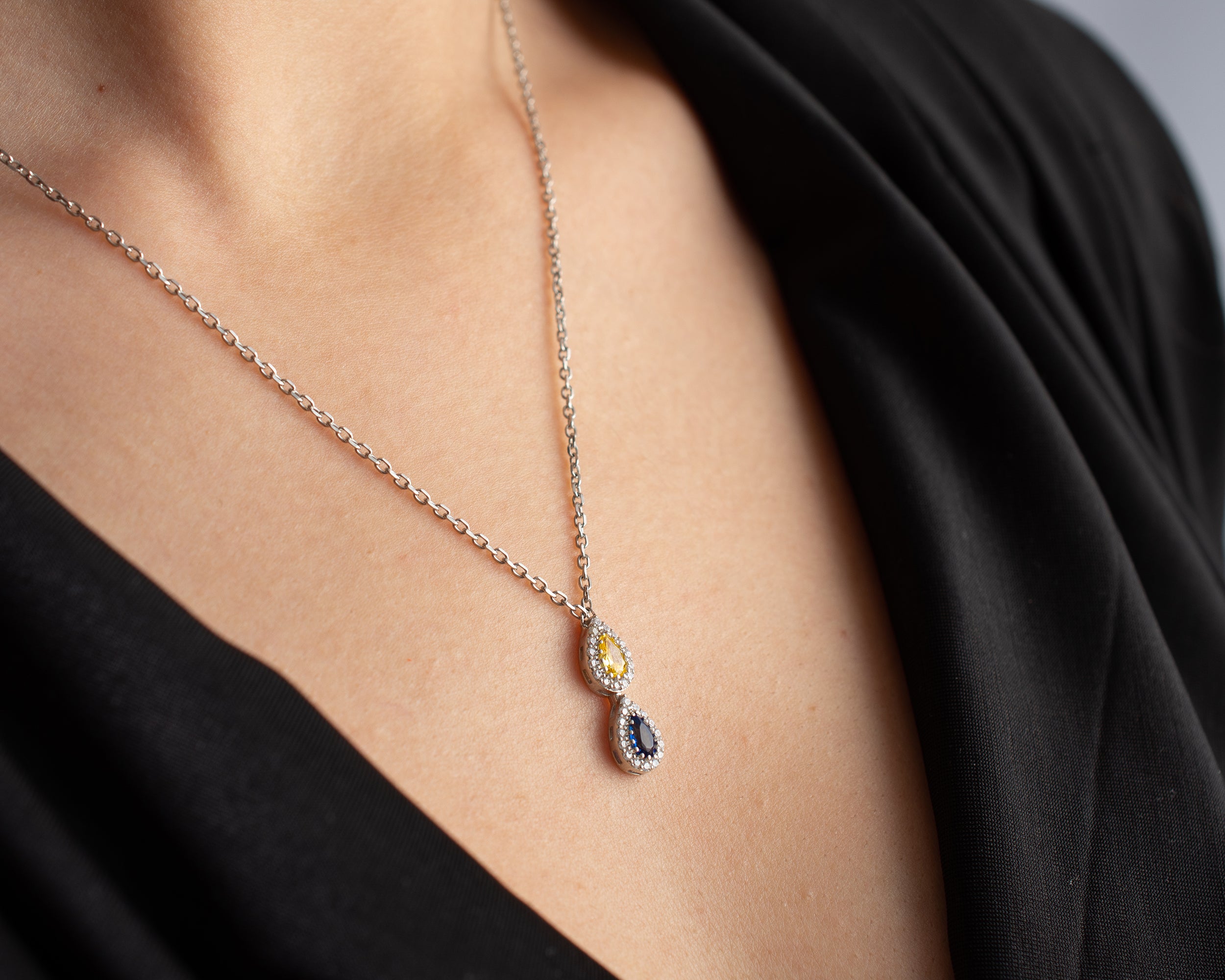 Vertical Family Birthstone Necklace