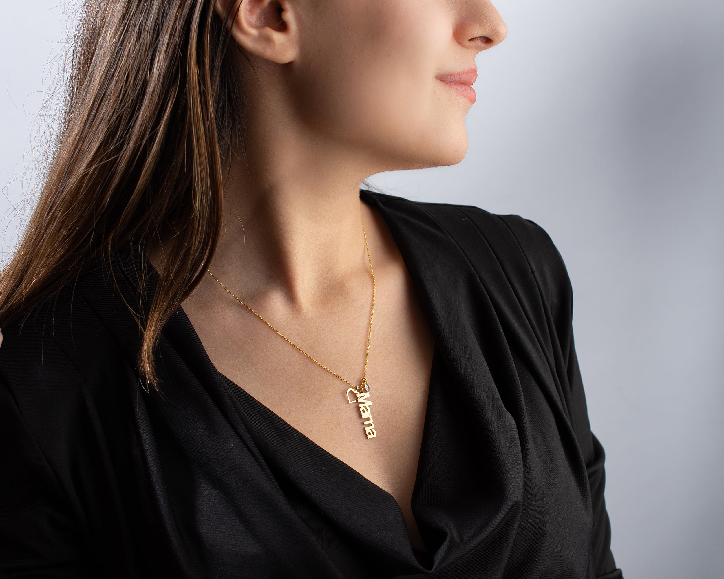 Custom Mama Name Necklace with Birthstone