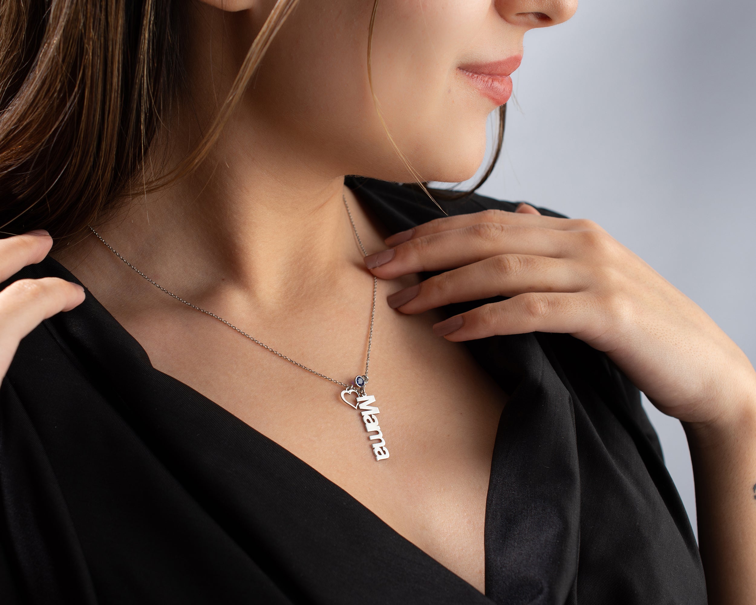 Custom Mama Name Necklace with Birthstone