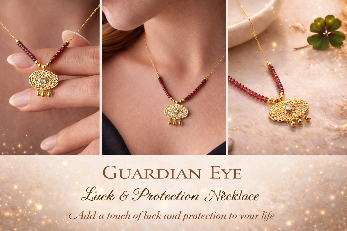 Garnet Guardian Eye Necklace