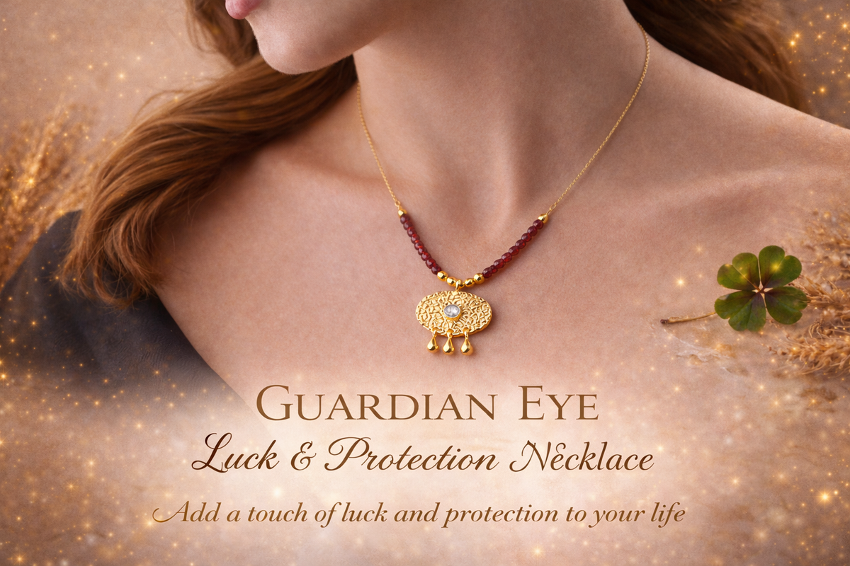 Garnet Guardian Eye Necklace