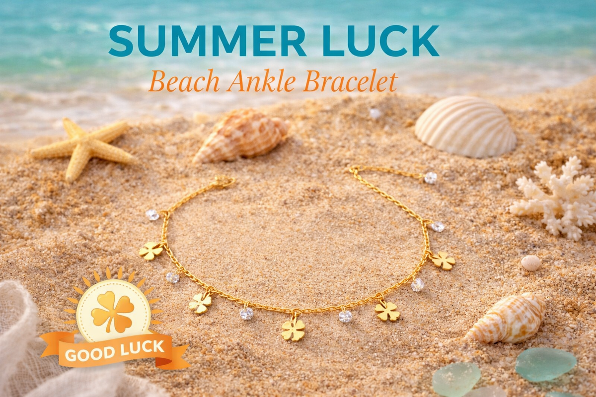 Four Leaf Clover Charm Anklet