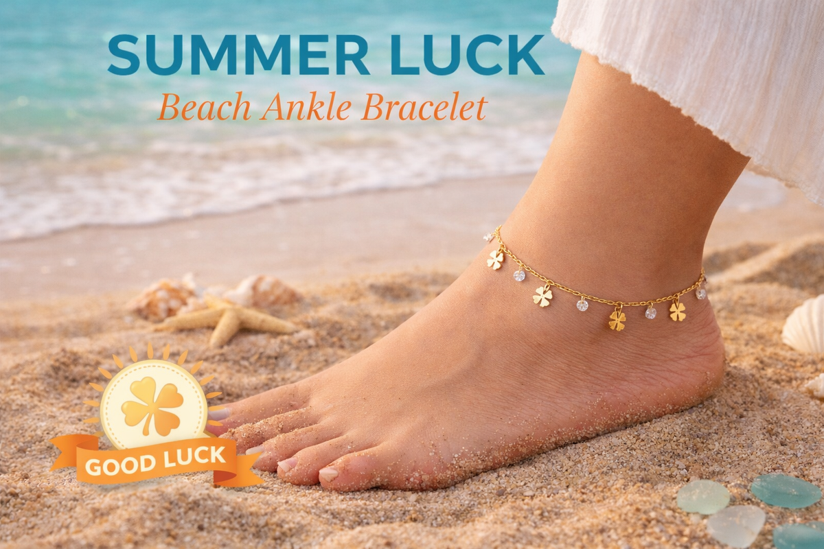 Four Leaf Clover Charm Anklet