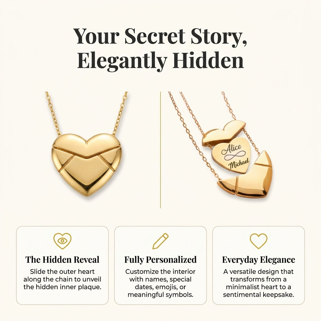 Custom Folding Heart Locket Necklace