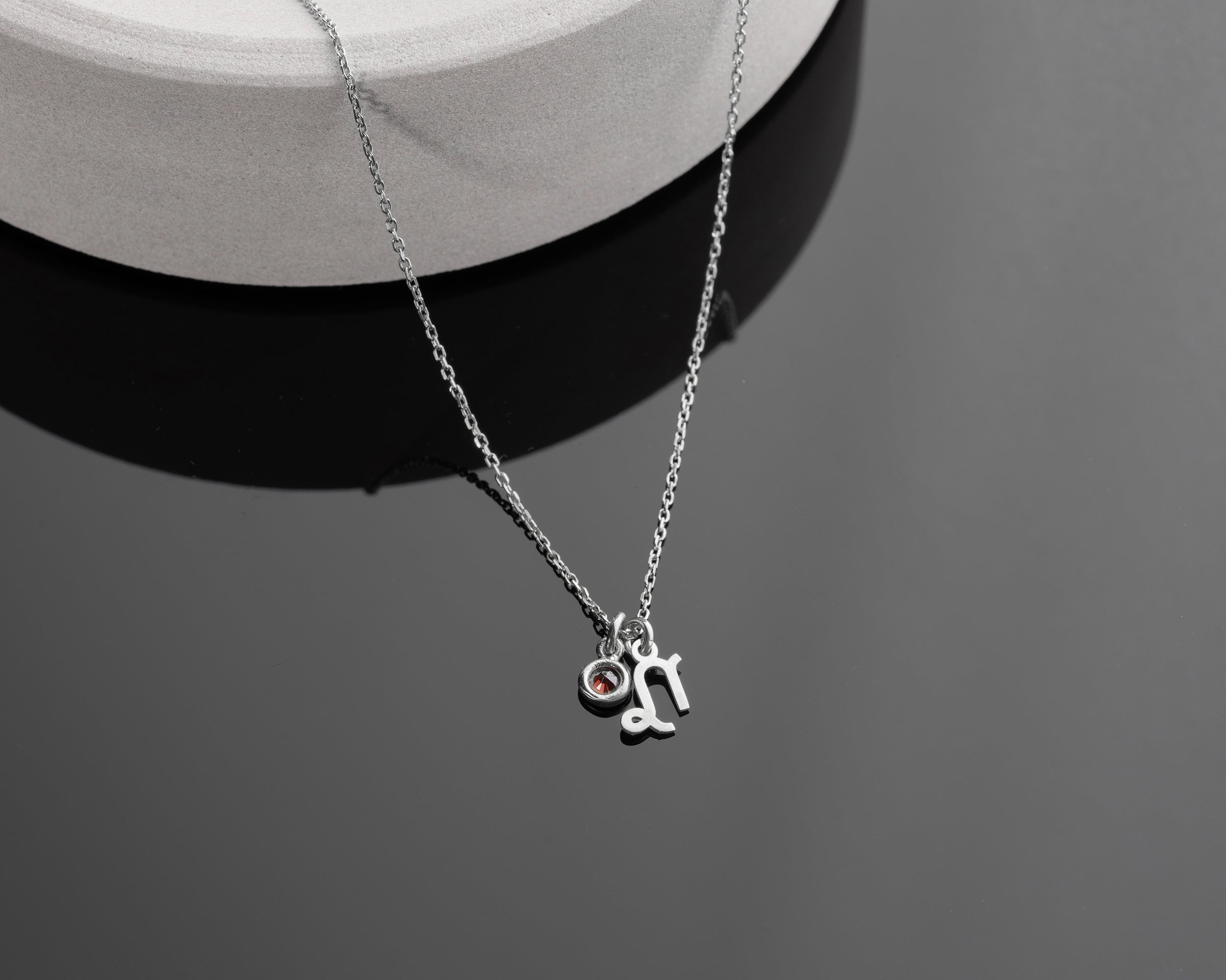 Zodiac Sign and Birthstone Necklace