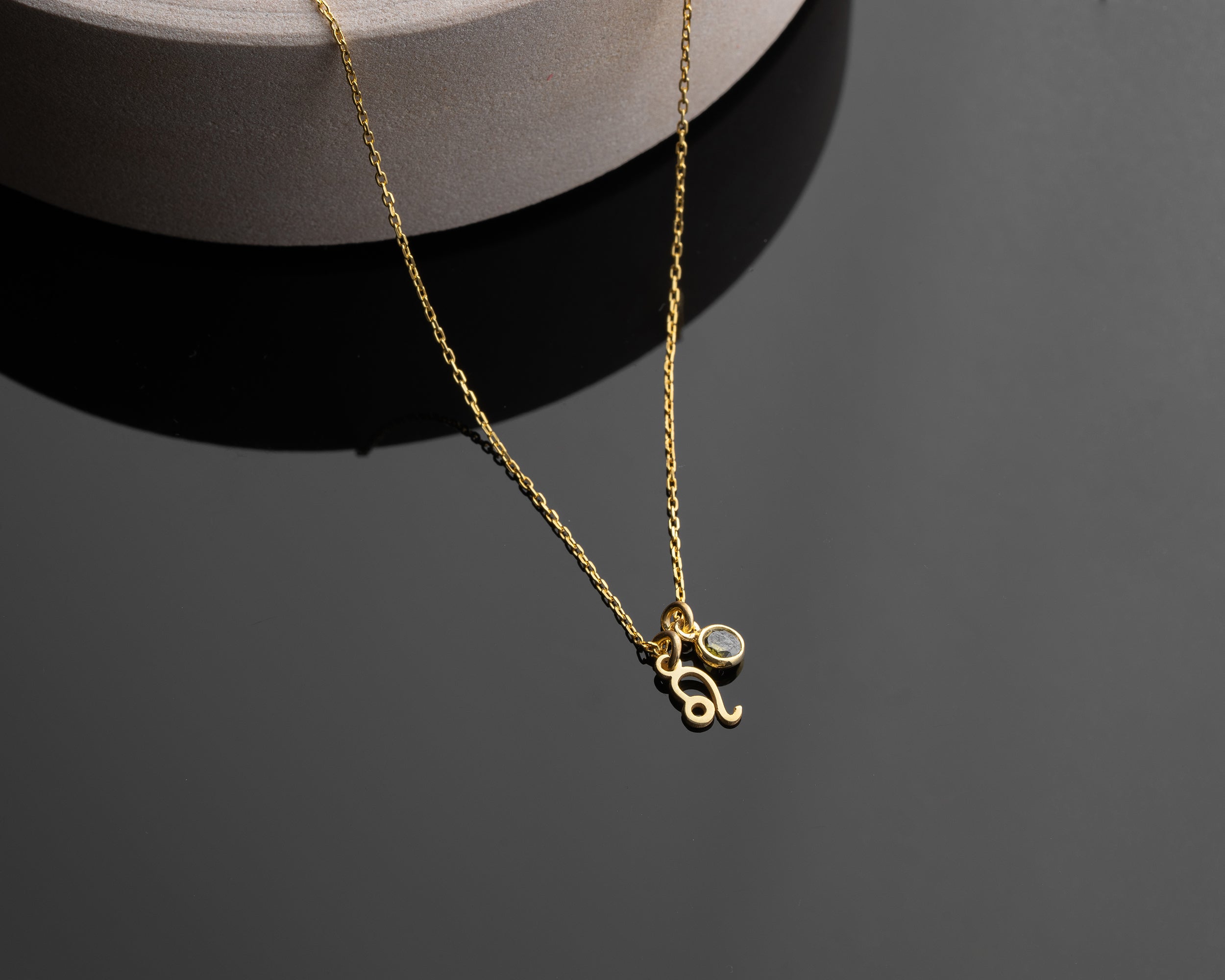 Zodiac Sign and Birthstone Necklace