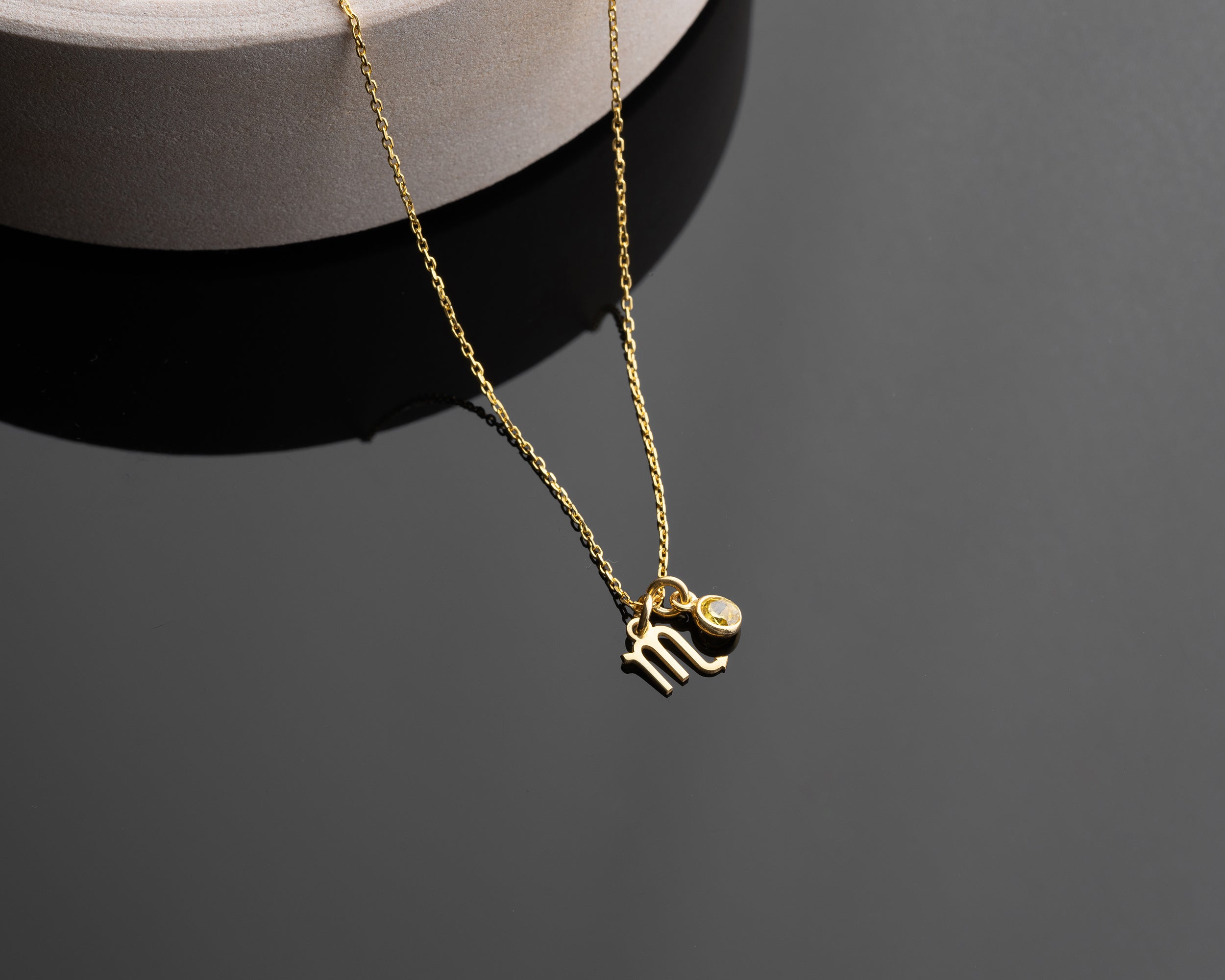 Zodiac Sign and Birthstone Necklace