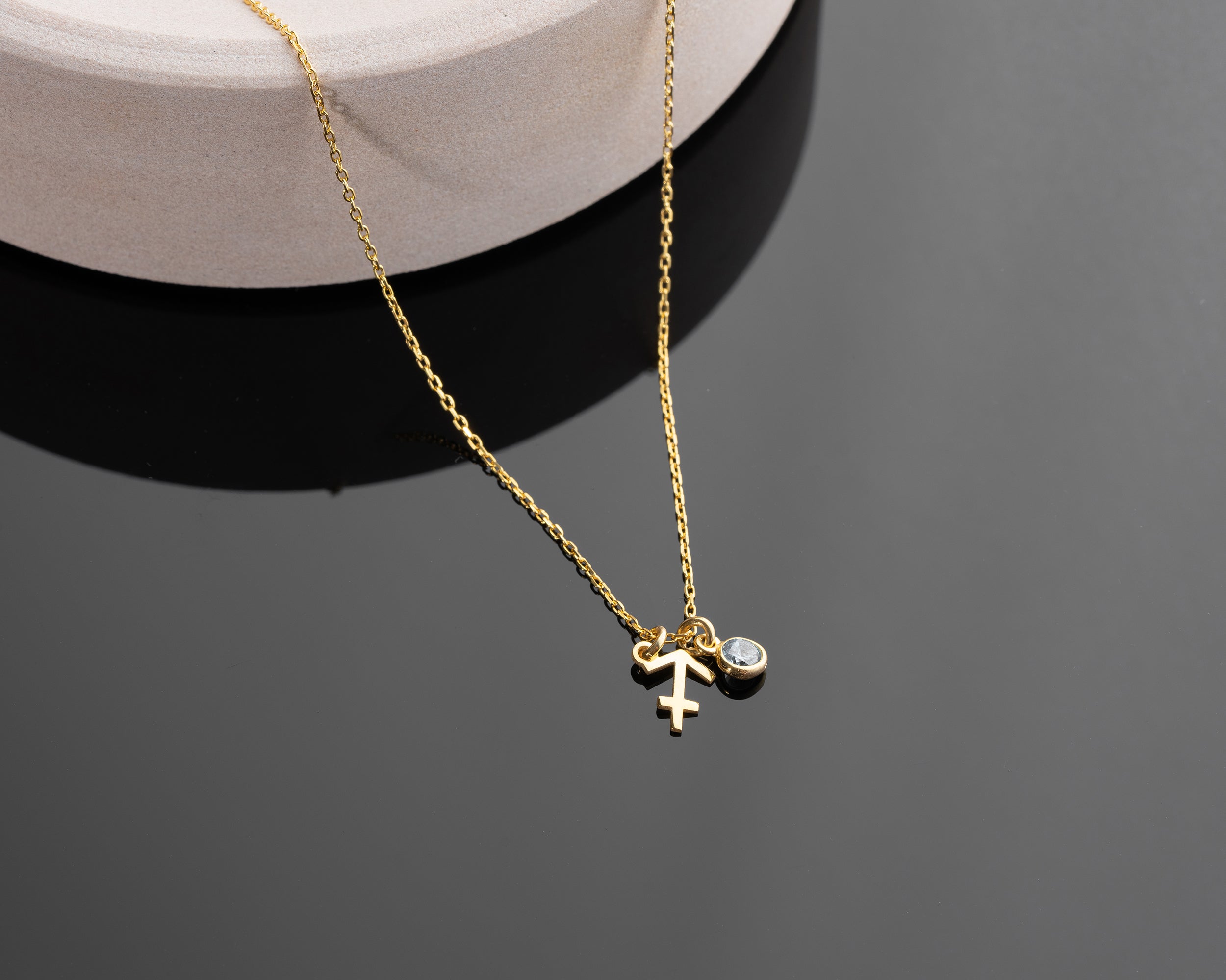 Zodiac Sign and Birthstone Necklace