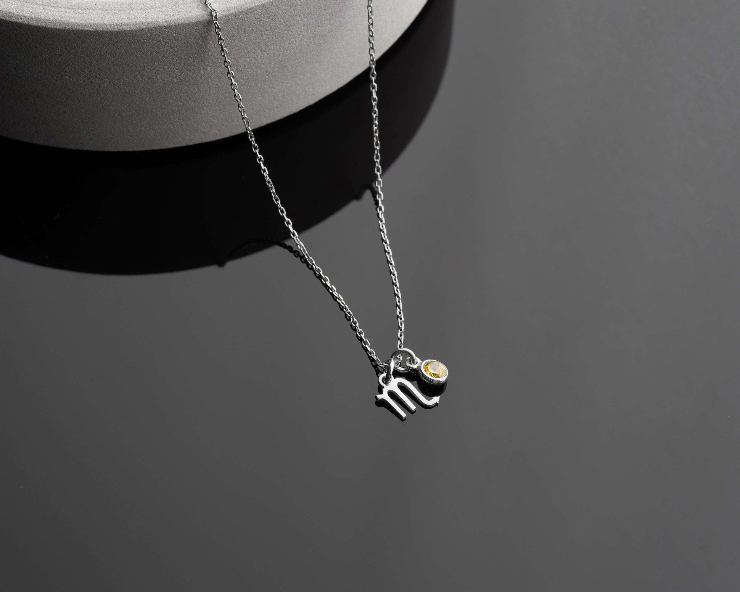 Zodiac Sign and Birthstone Necklace