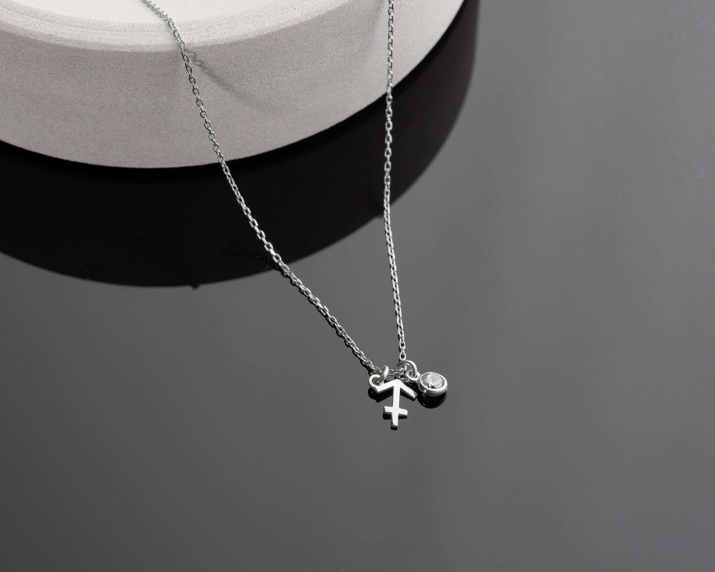 Zodiac Sign and Birthstone Necklace