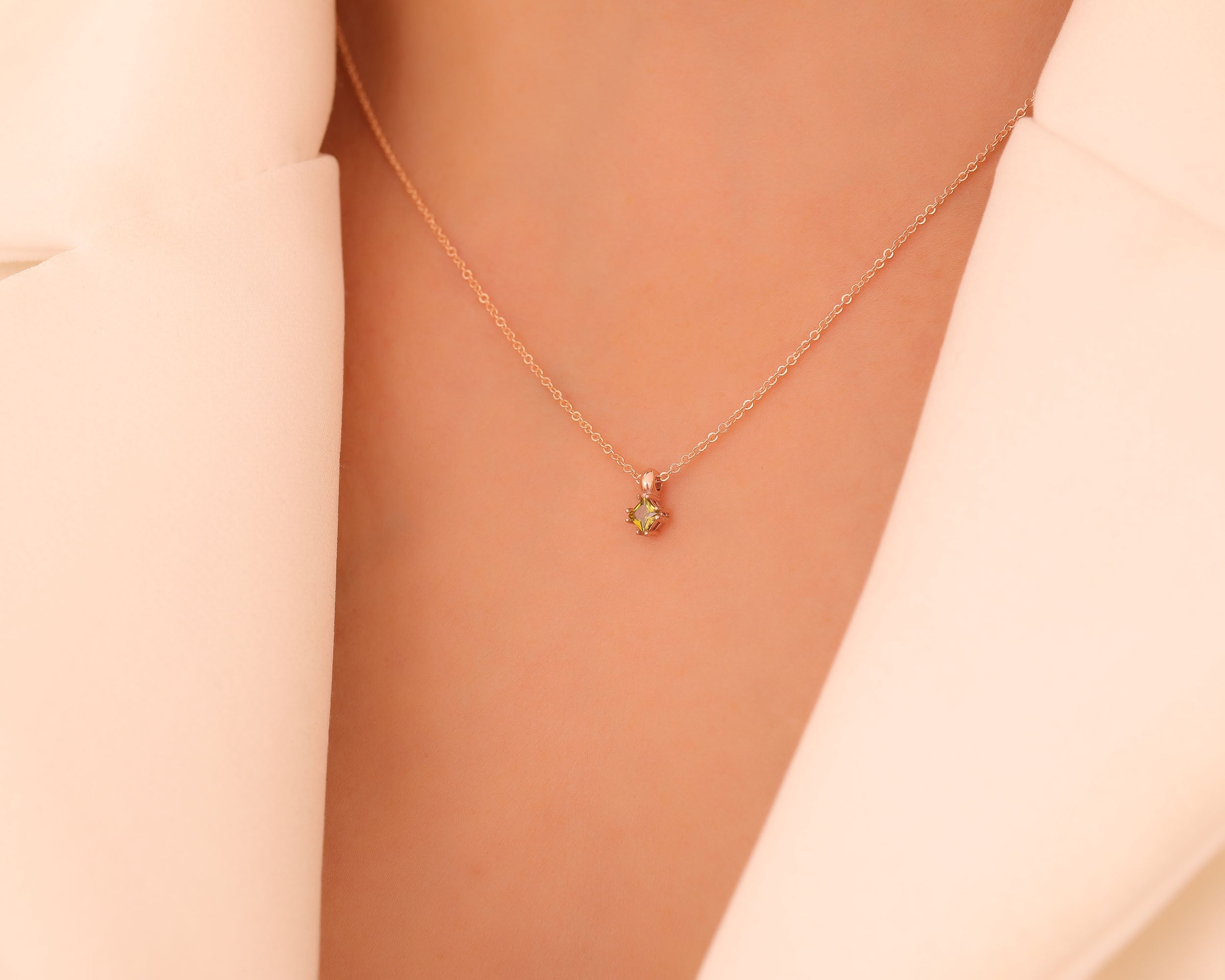Custom Birthstone Journey Bar Necklace