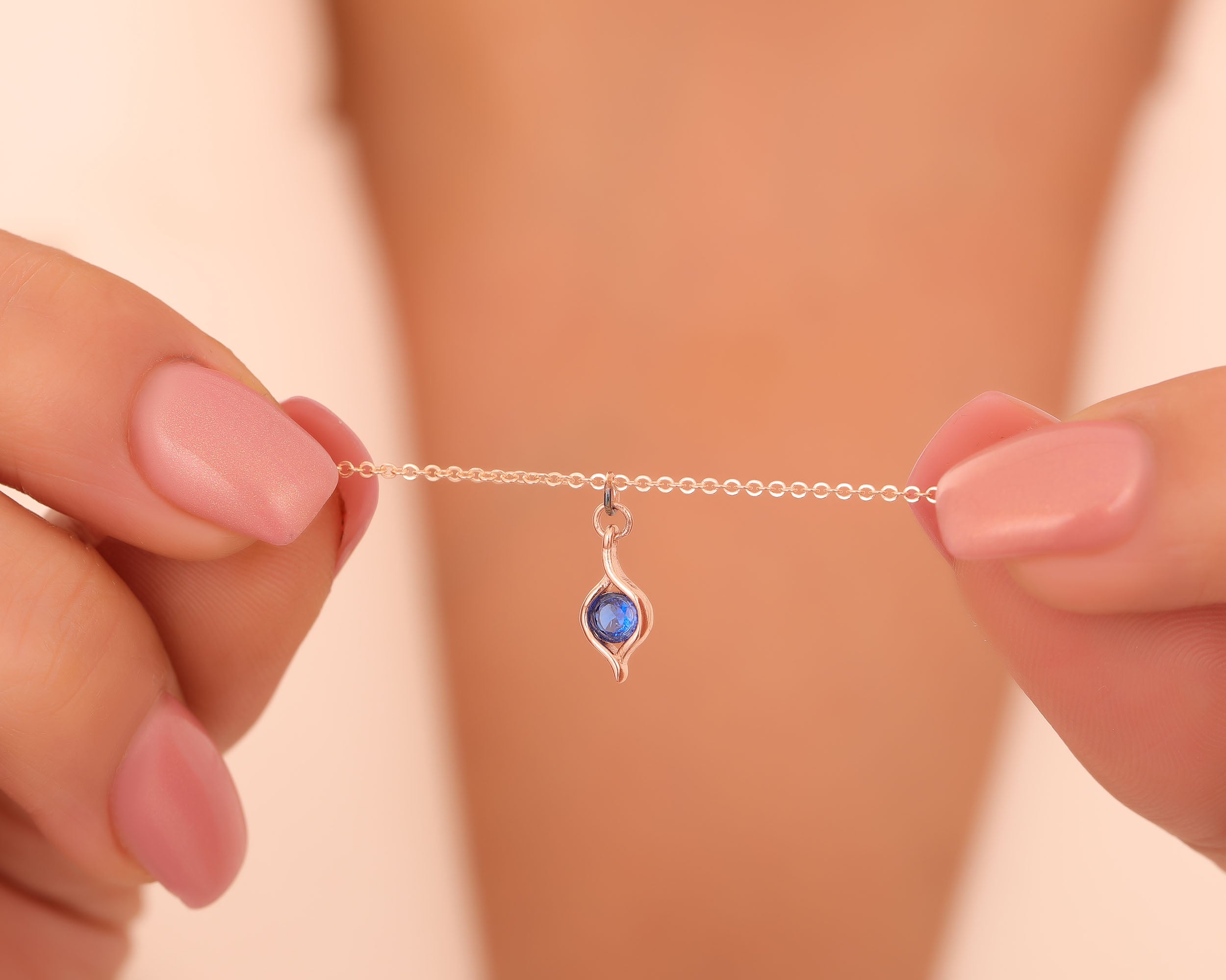 Pea Pod Birthstone Necklace for Family
