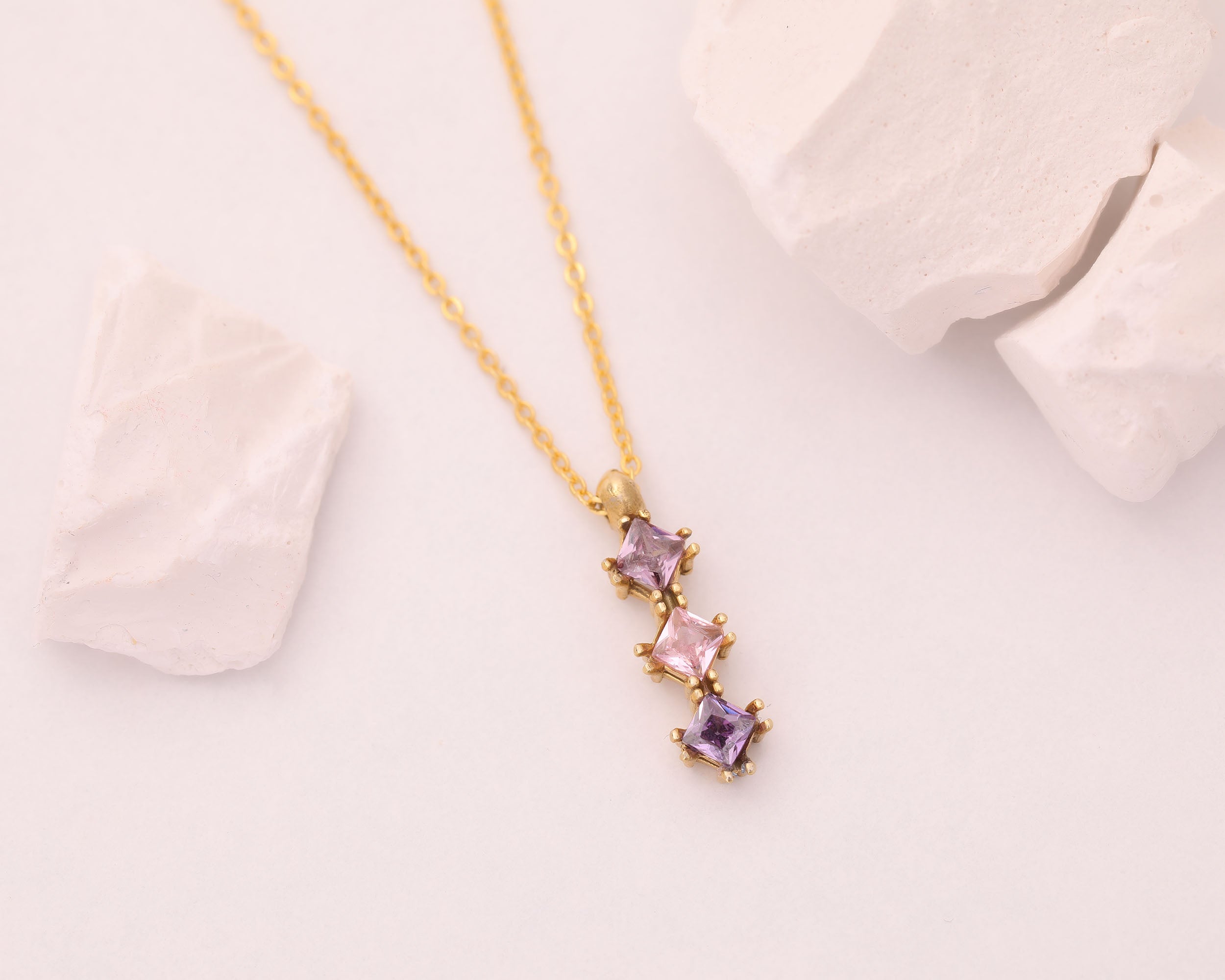 Custom Birthstone Journey Bar Necklace