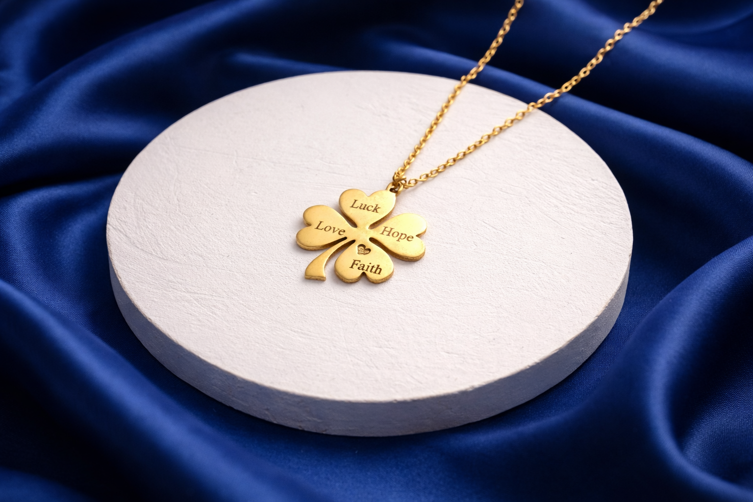Personalized Four Leaf Clover Family Necklace