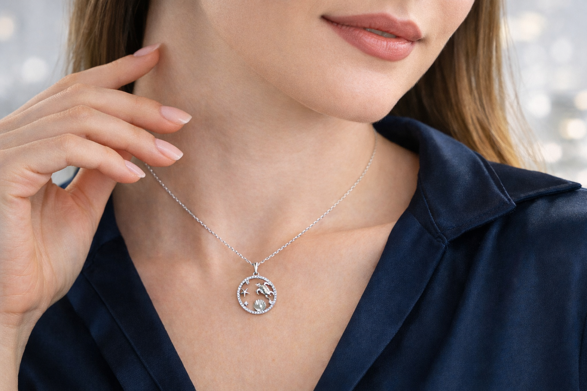 Sea Turtle Starfish Shell Necklace