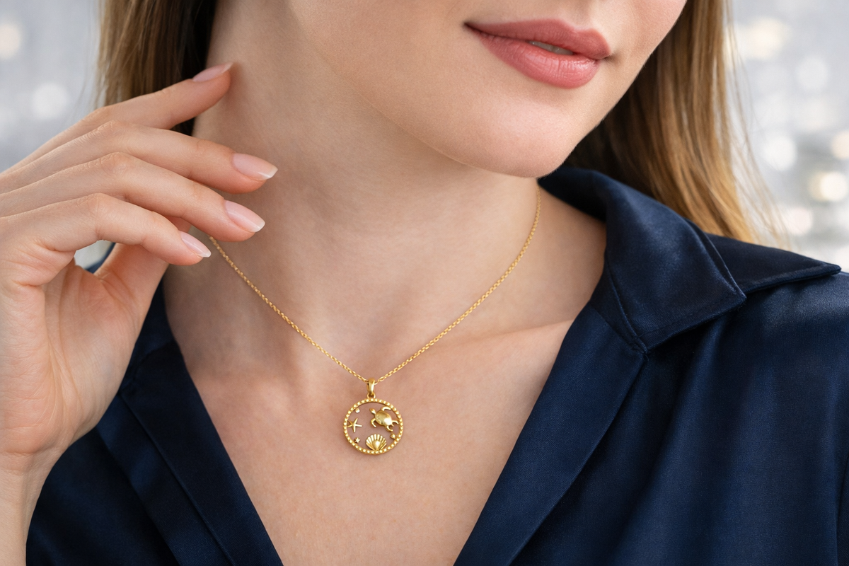 Sea Turtle Starfish Shell Necklace