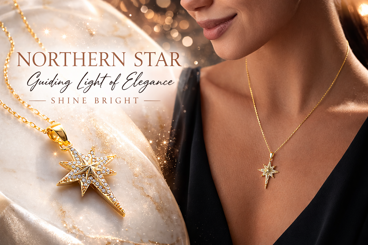 Large North Star Pendant Necklace