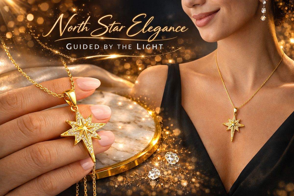 Large North Star Pendant Necklace